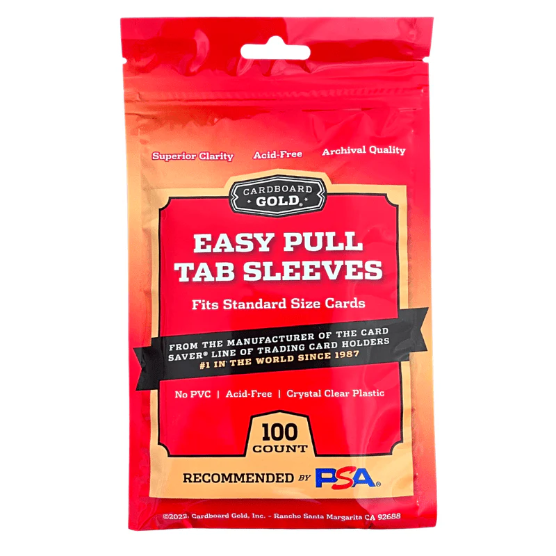 1000ct (10 packs) Easy Pull Tabbed Soft Card Sleeves for Standard Size Trading Cards