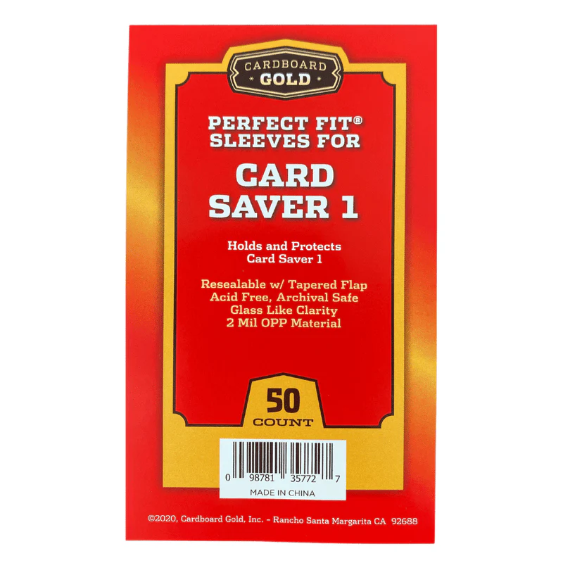 Cardboard Gold Perfect Fit Graded Card Sleeves - Card Saver 1 Size (2,500ct)