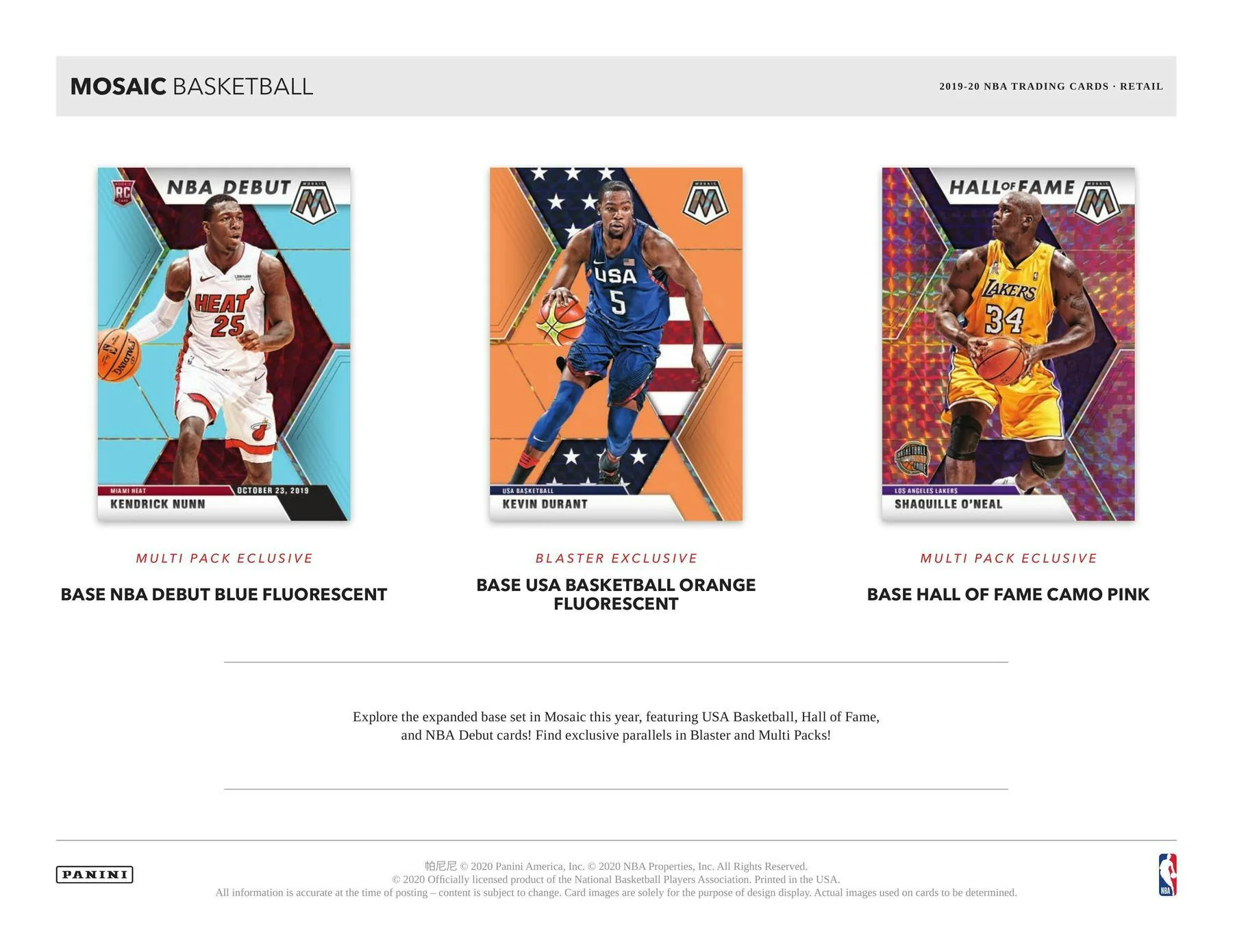 2019-20 Panini Mosaic Basketball 8-Pack Blaster Box - Image 6