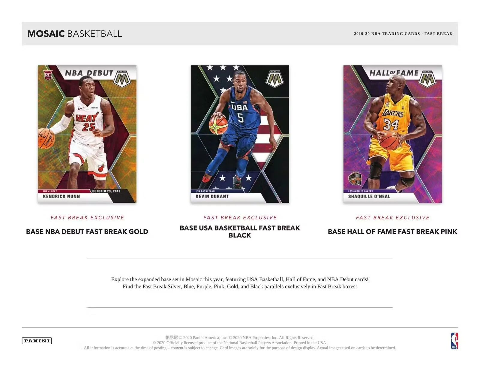 2019-20 Panini Mosaic Basketball Fast Break Box - Image 5