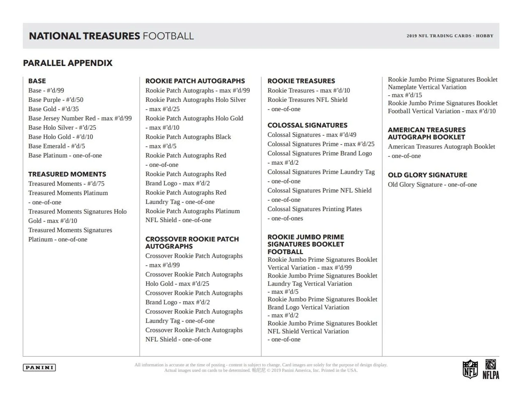 2019 Panini National Treasures Football Hobby Box - Image 8