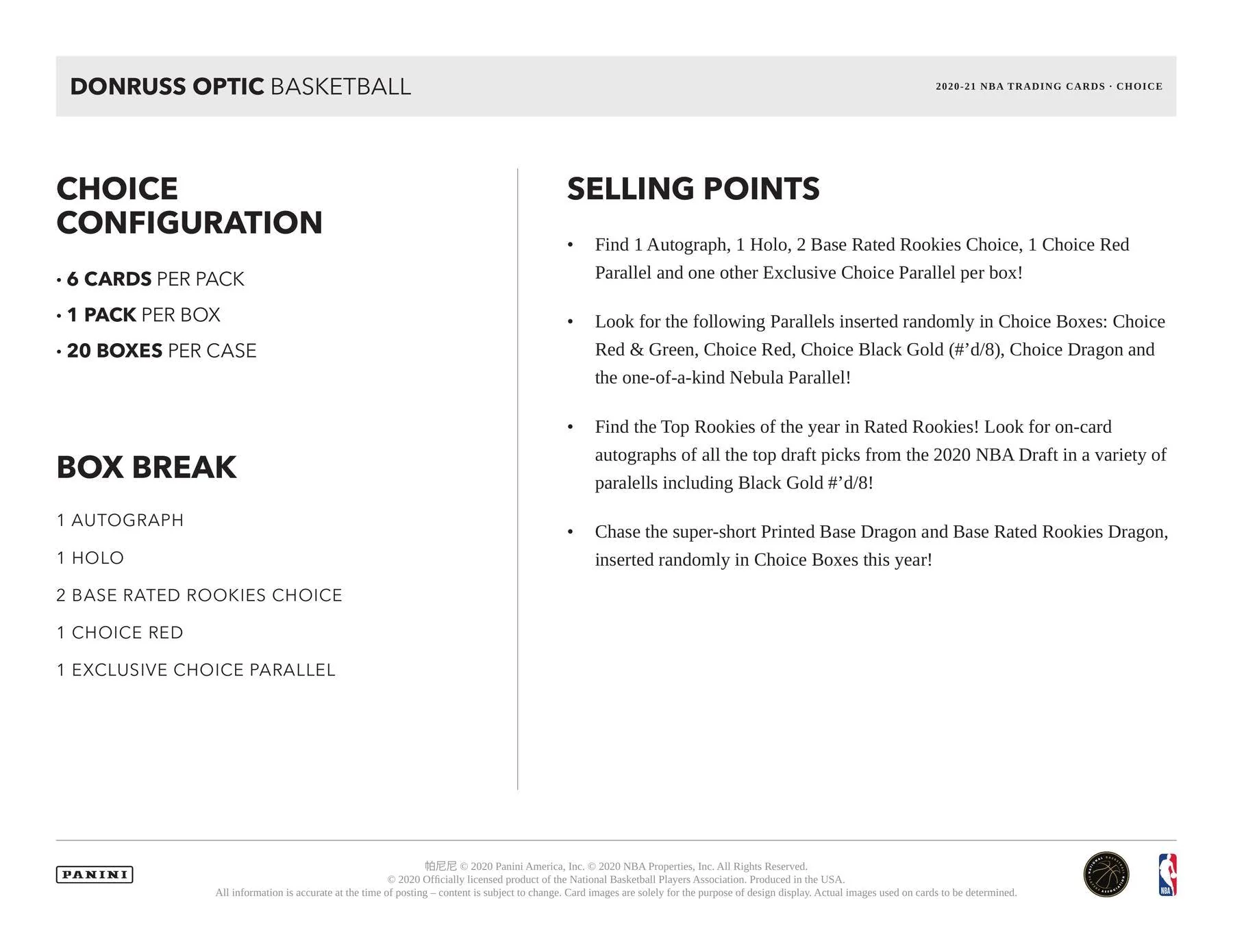 2020-21 Panini Donruss Optic Choice Basketball Hobby Box - Image 6