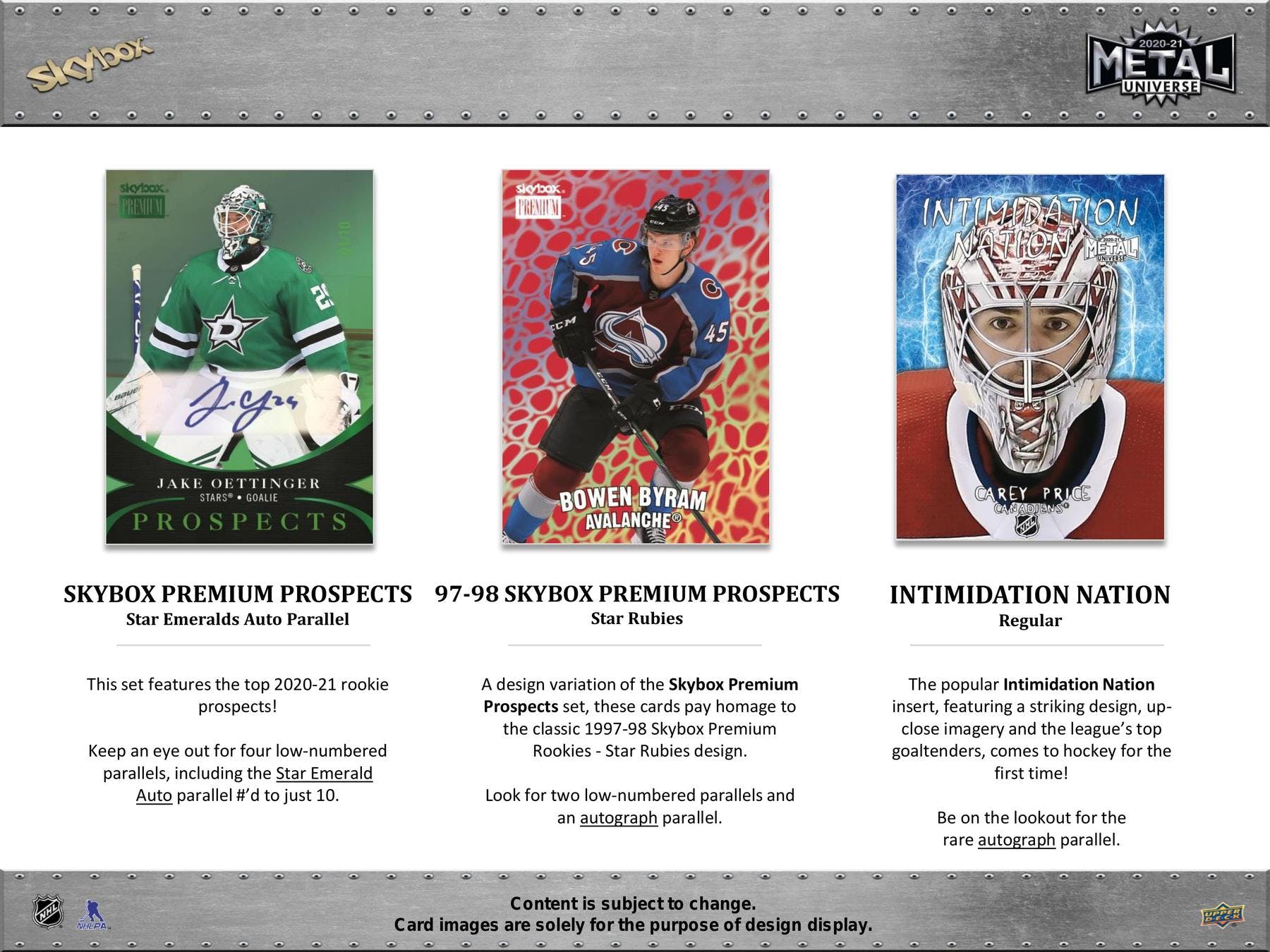 2020-21 Upper Deck Skybox Metal Universe Hockey Hobby Box - Image 5
