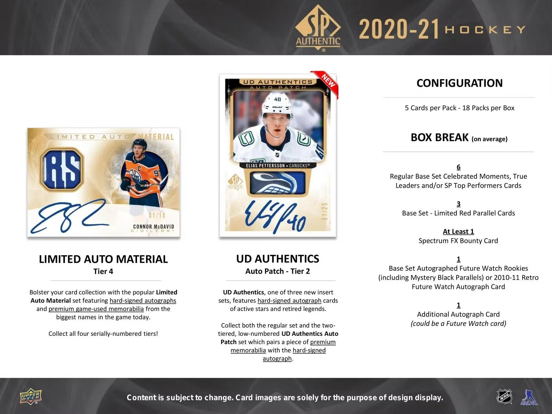 2020-21 Upper Deck SP Authentic Hockey Hobby Box - Image 7