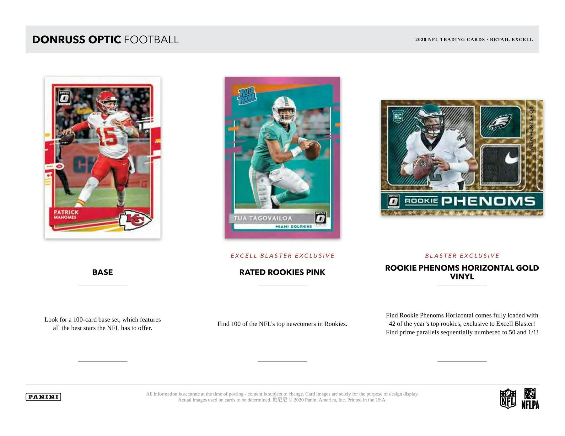 2020 Panini Donruss Optic Football Mega Box (Blue Hyper Parallels) - Image 4
