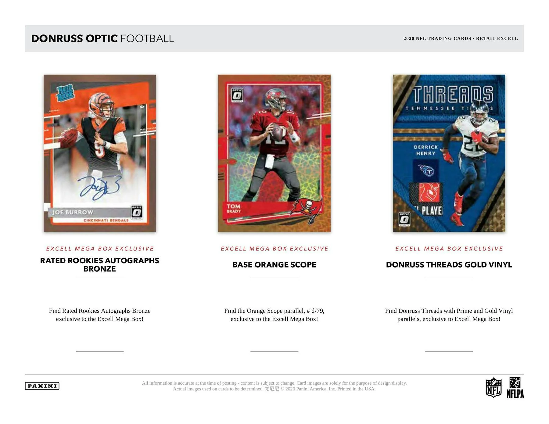 2020 Panini Donruss Optic Football Mega Box (Blue Hyper Parallels) - Image 5