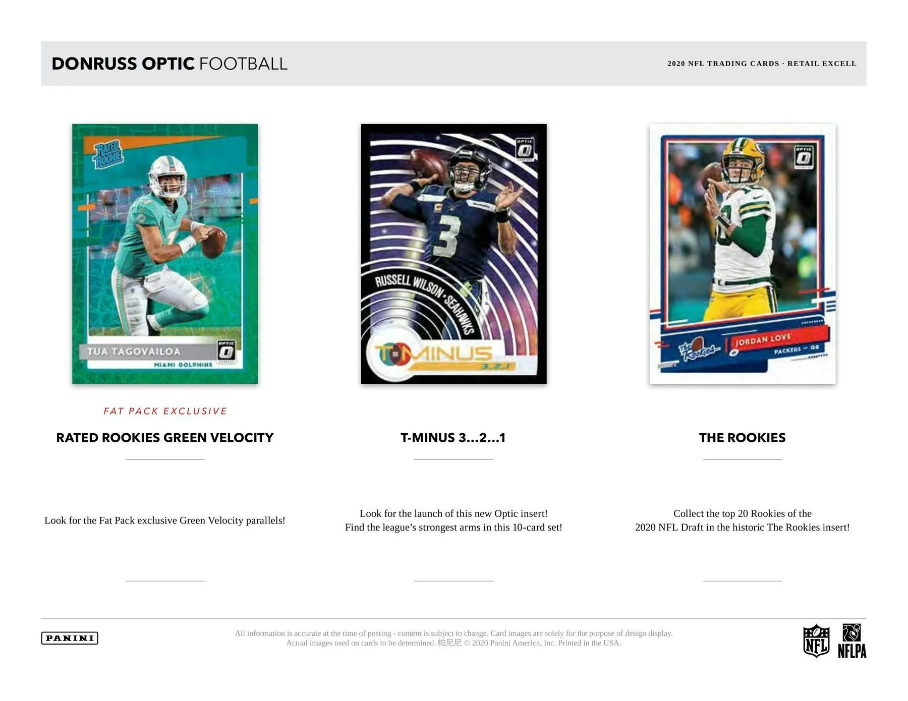 2020 Panini Donruss Optic Football Mega Box (Blue Hyper Parallels) - Image 6