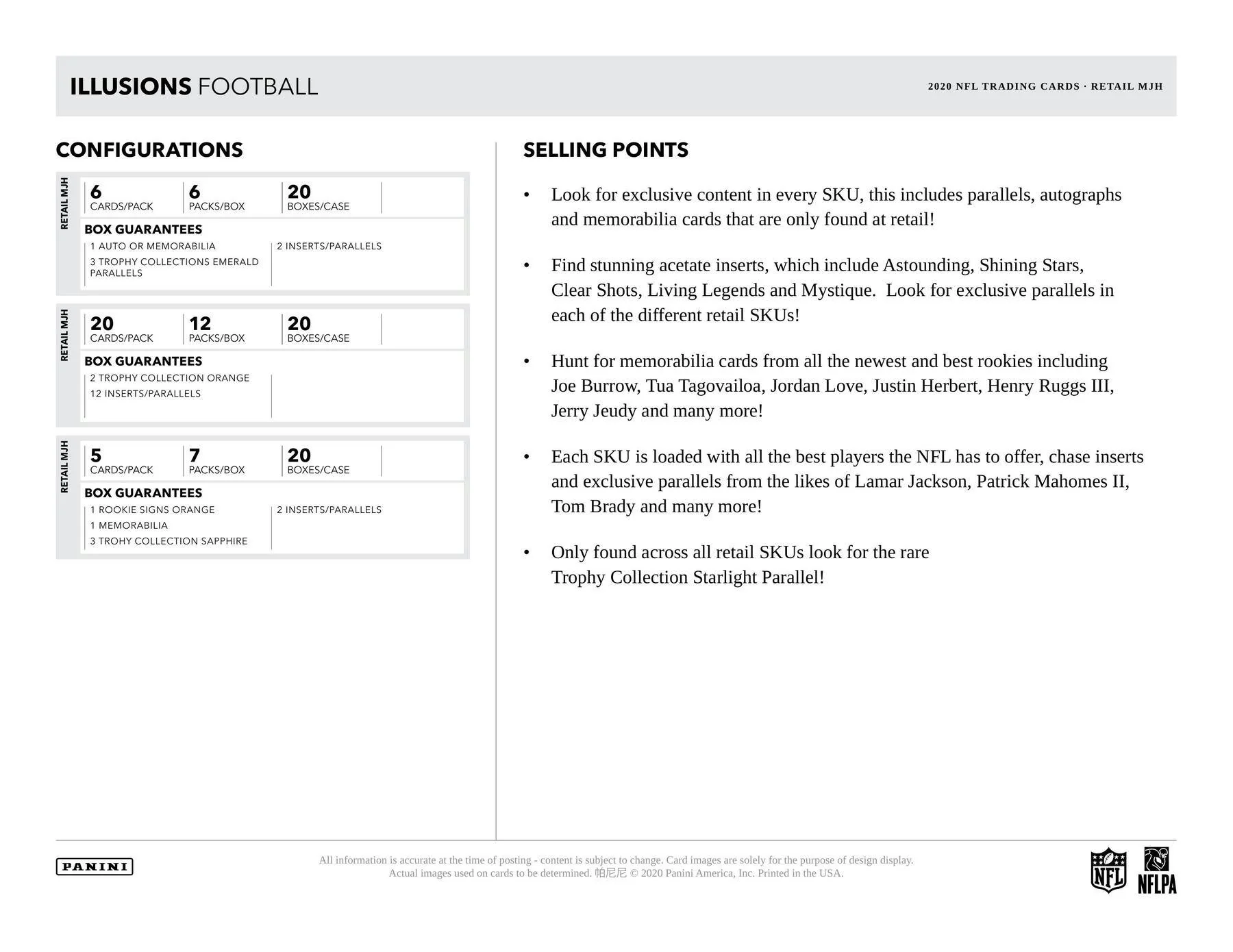 2020 Panini Illusions Football Mega Box - Image 7