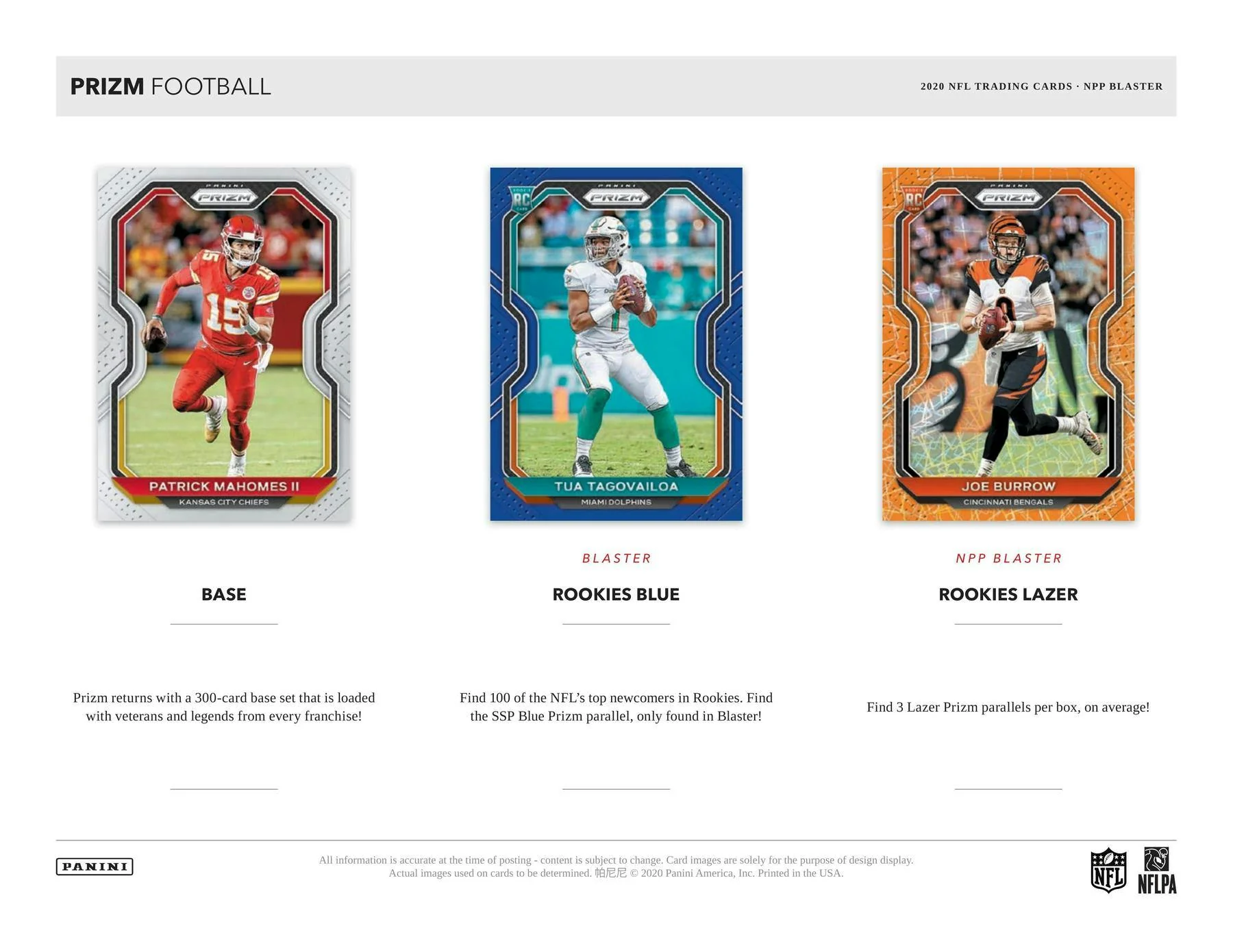 2020 Panini Prizm Football 6-Pack Blaster Box (Lazer Prizms) - Image 4
