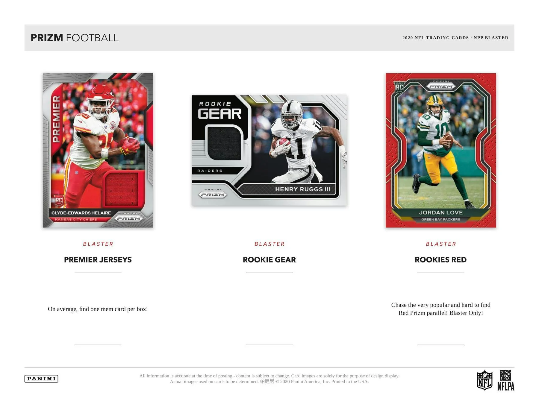 2020 Panini Prizm Football 6-Pack Blaster Box (Lazer Prizms) - Image 5