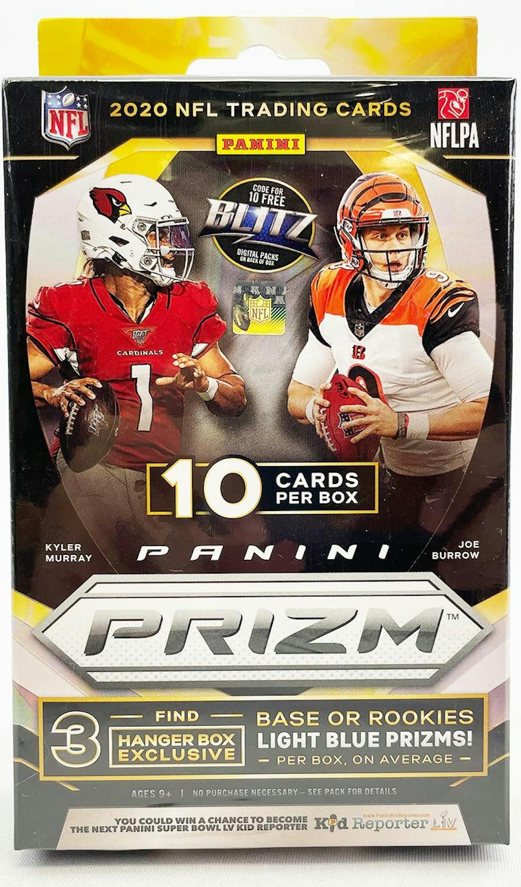 2020 Panini Prizm Football Hanger 10-Card Box (Light Blue Prizms)