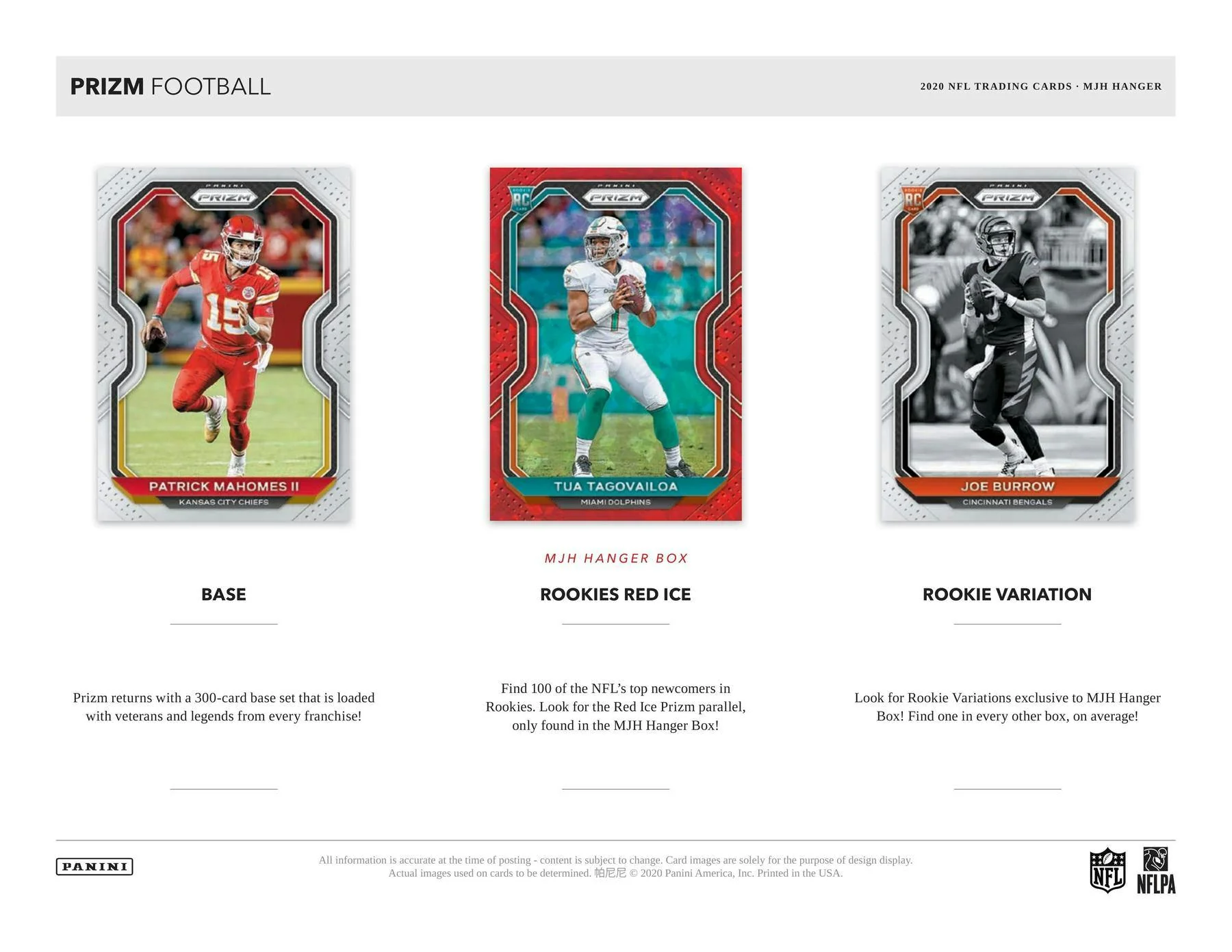2020 Panini Prizm Football Hanger 20-Card Box (Red Ice Prizms) - Image 4