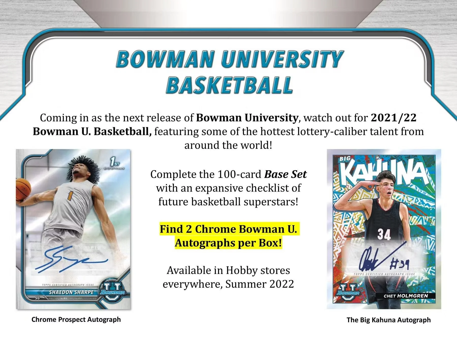 2021-22 Bowman University Basketball Hobby Box - Image 4