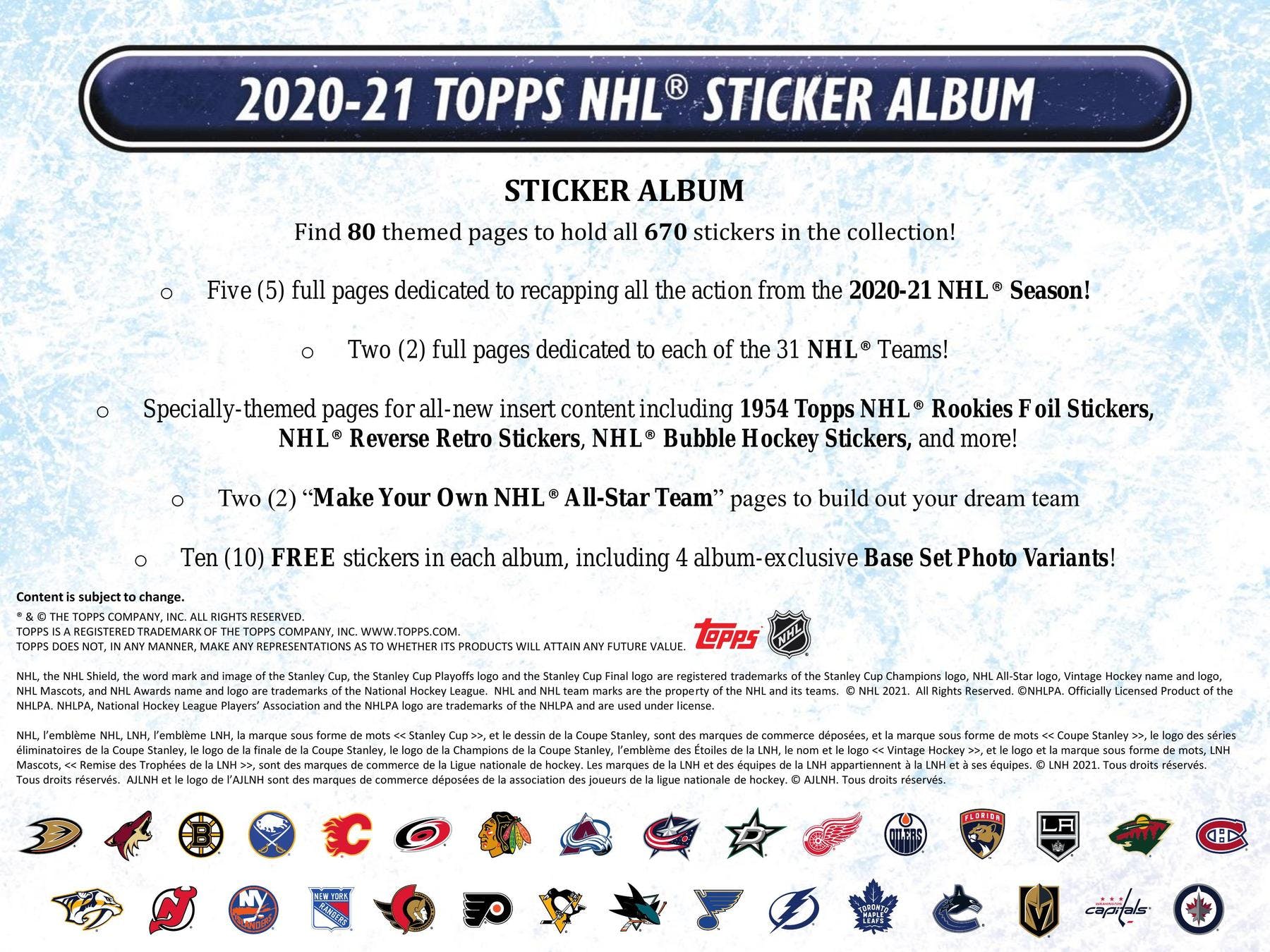 2021-22 Topps NHL Hockey Sticker Collection Box - Image 7