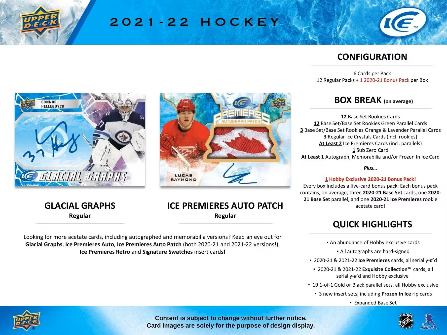 2021-22 Upper Deck Ice Hockey Hobby Box - Image 8