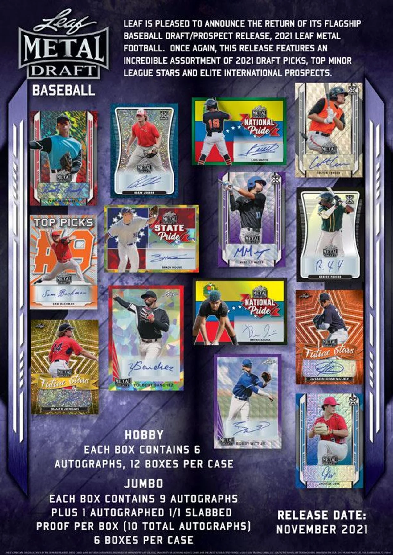 2021 Leaf Metal Draft Baseball Hobby Box - Image 3