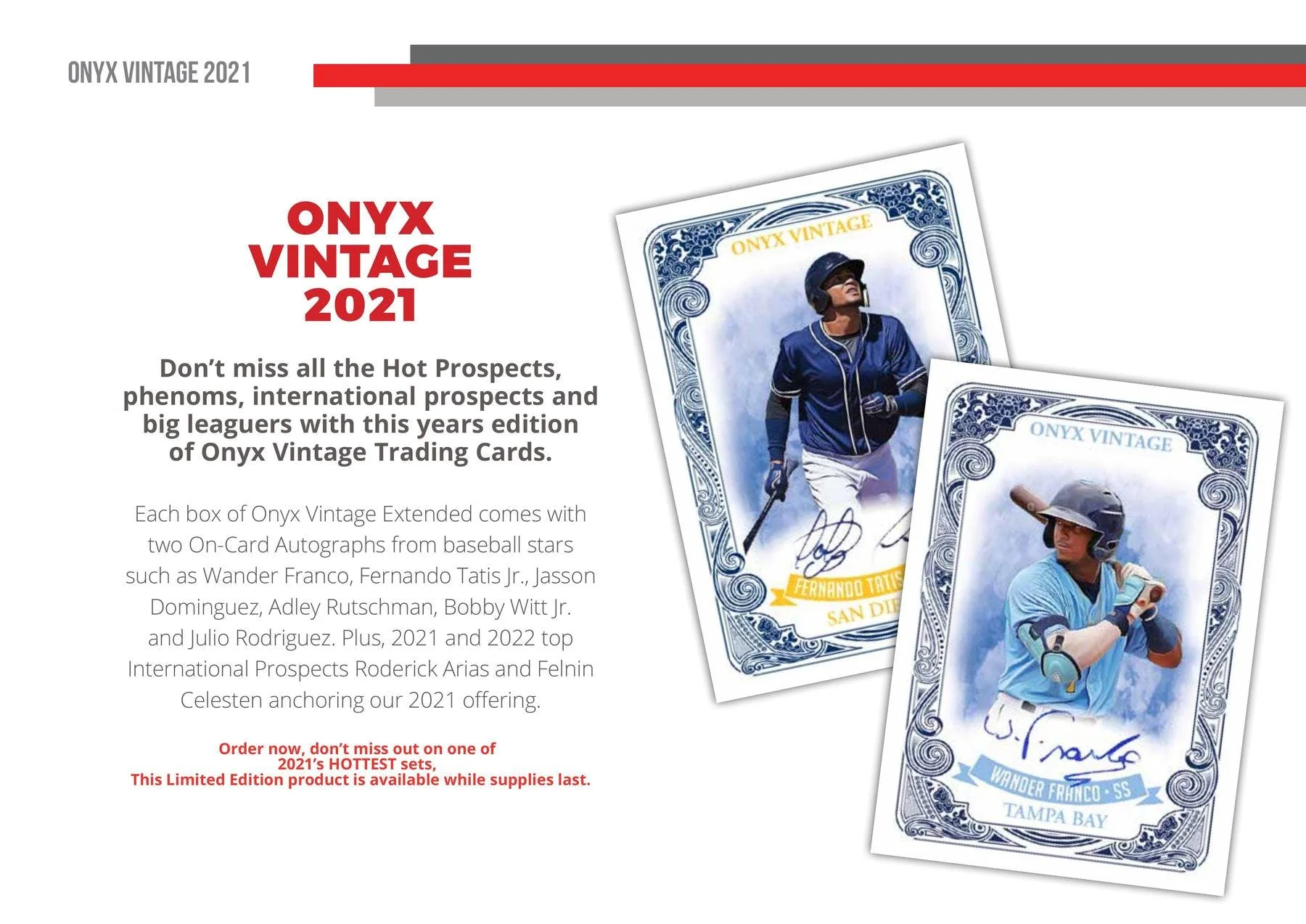 2021 Onyx Vintage Baseball Hobby Box - Image 4