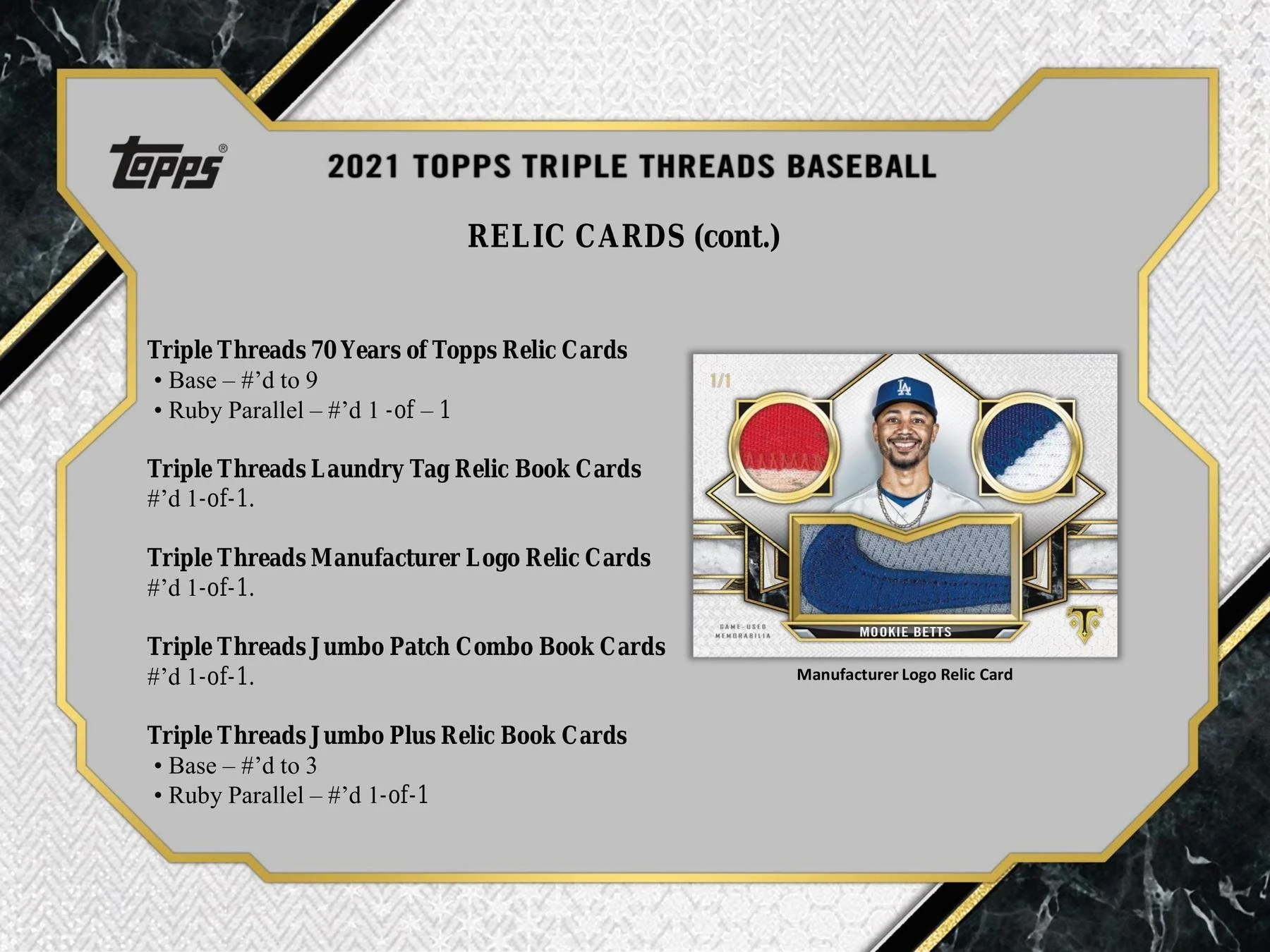2021 Topps Triple Threads Baseball Hobby Box - Image 11