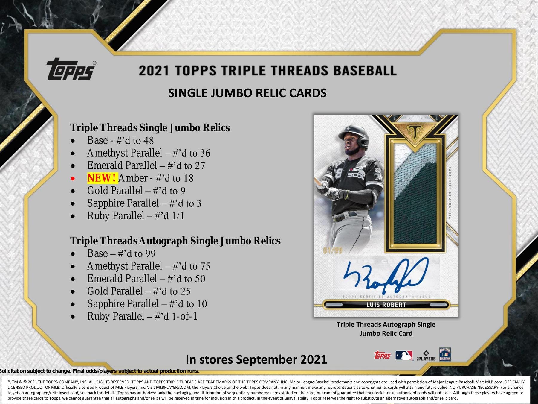 2021 Topps Triple Threads Baseball Hobby Box - Image 13