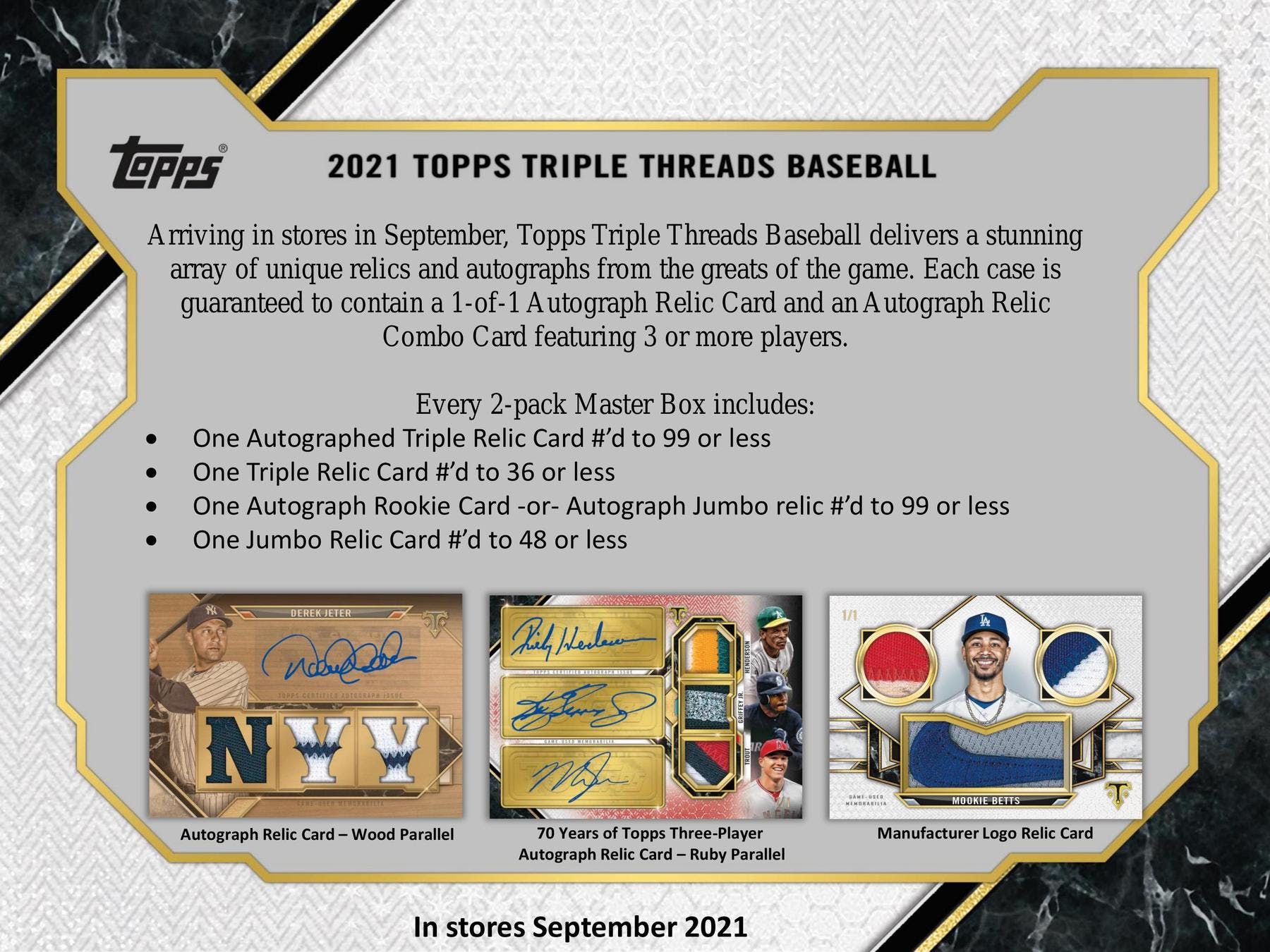 2021 Topps Triple Threads Baseball Hobby Box - Image 3