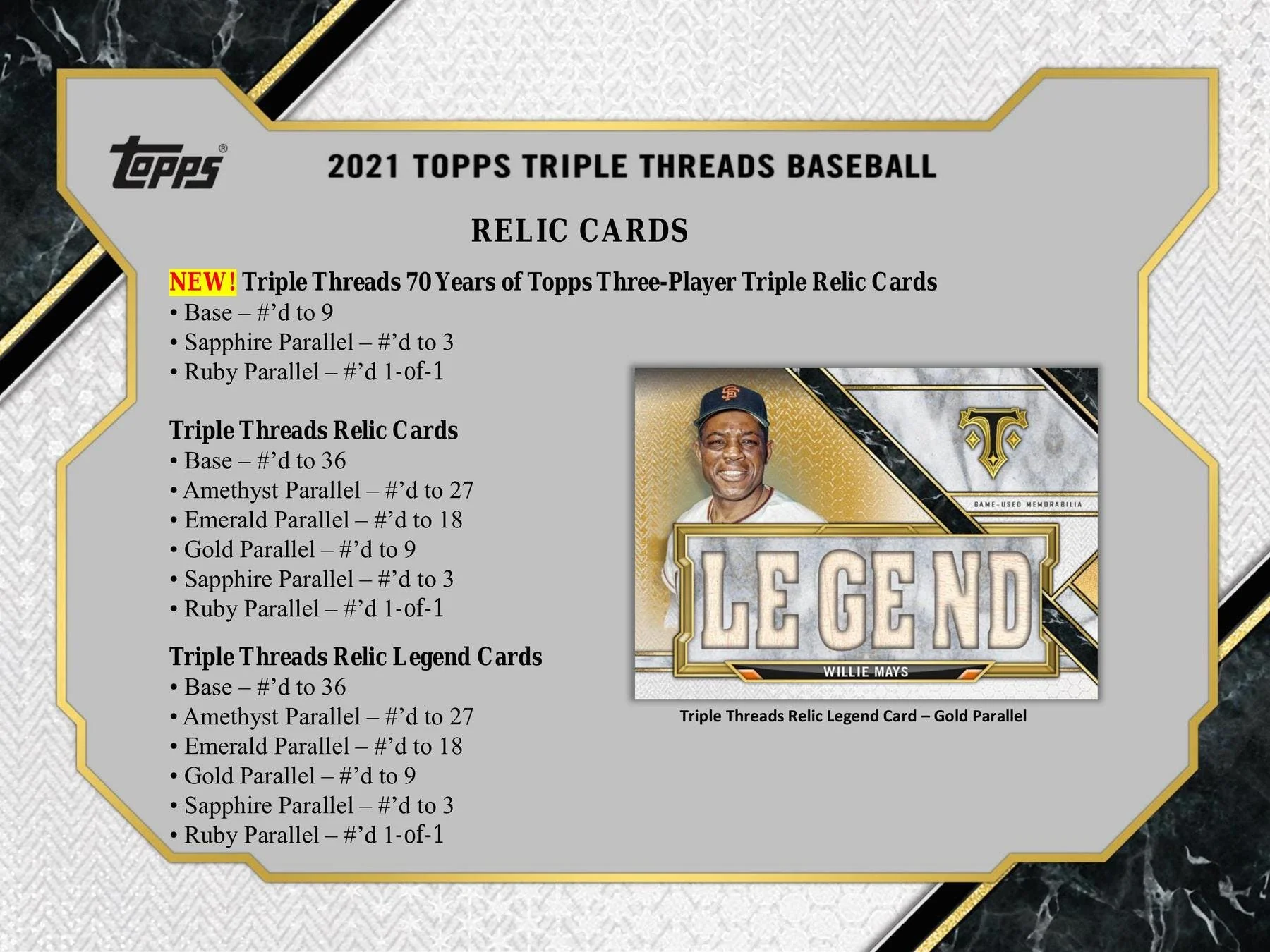 2021 Topps Triple Threads Baseball Hobby Box - Image 9
