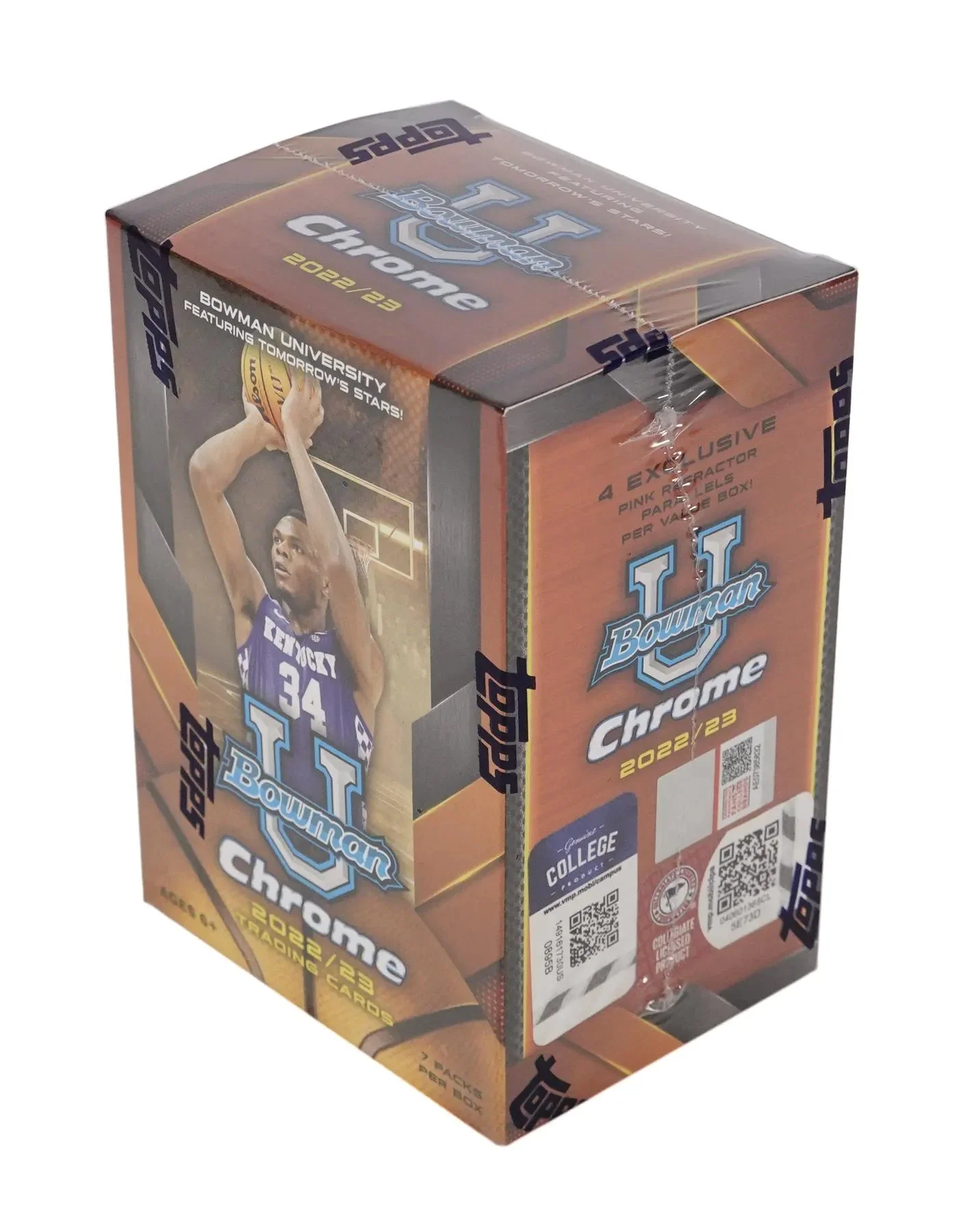 2022/23 Bowman University Chrome Basketball 7-Pack Blaster Box - Image 2