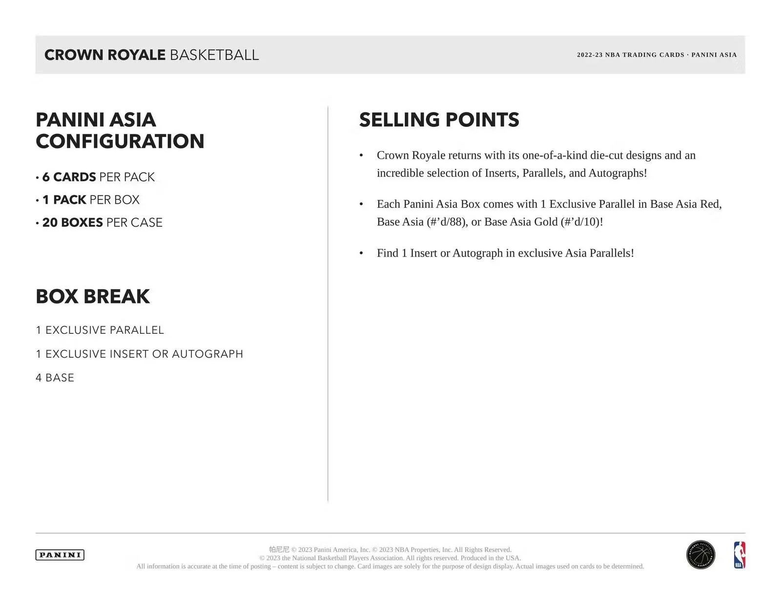 2022-23 PANINI CROWN ROYALE NBA BASKETBALL ASIA TMALL BOX - FREE SHIPPING 🔥🔥🔥 - Image 7