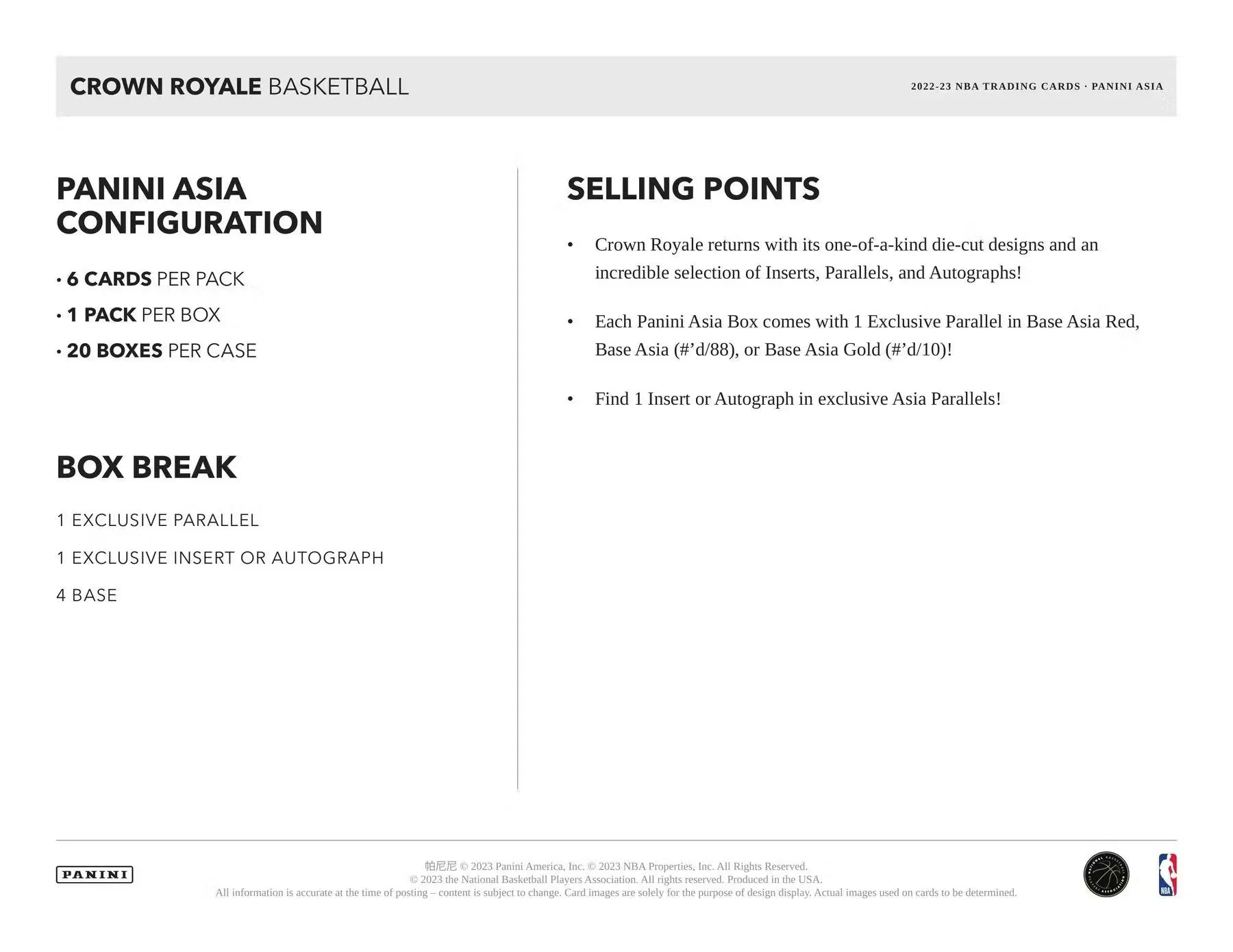 2022-23 Crown Royale NBA Basketball Asia Tmall Box - Image 7
