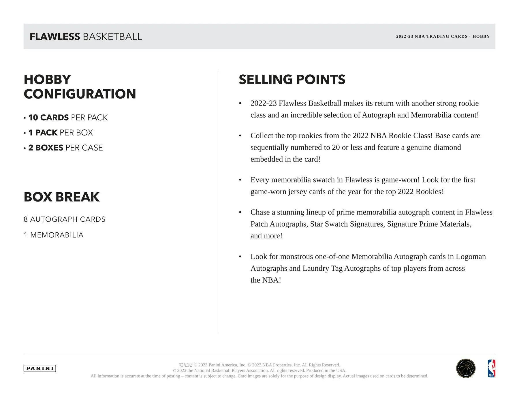 2022-23 Panini Flawless Basketball Hobby 2-Box Case - Image 6