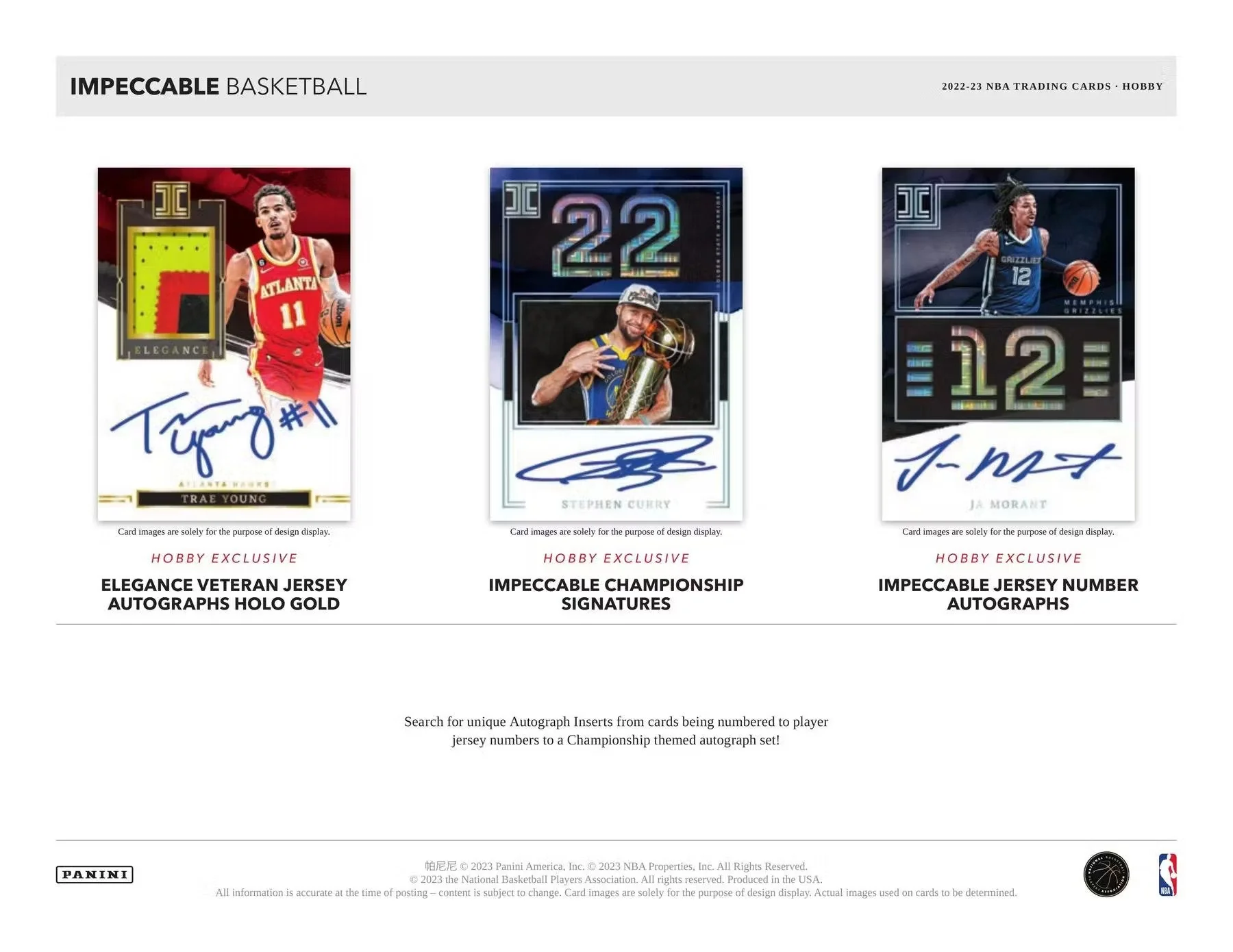 2022-23 Panini Impeccable NBA Basketball Hobby Box - Image 5