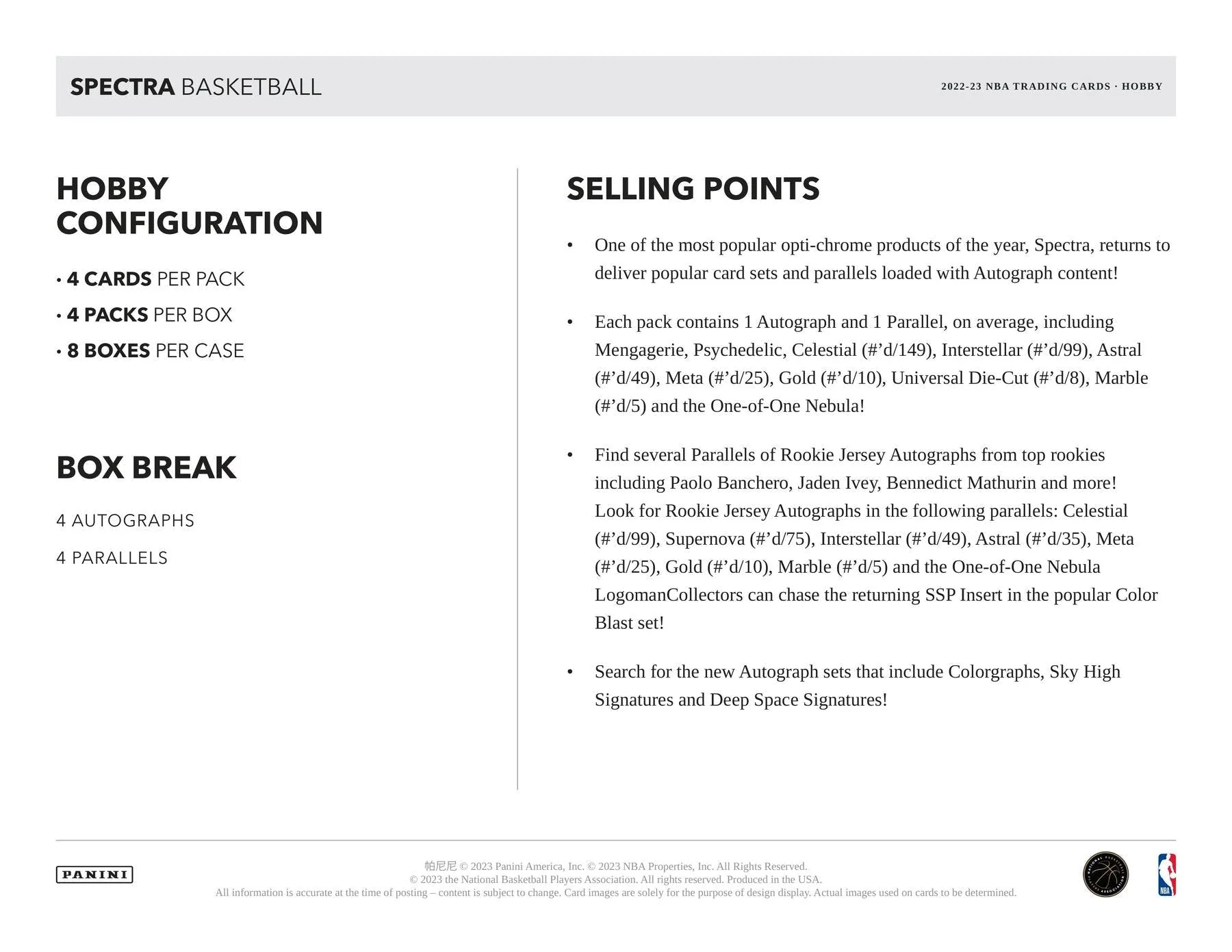 2022-23 Panini Spectra Basketball Hobby Box - Image 8