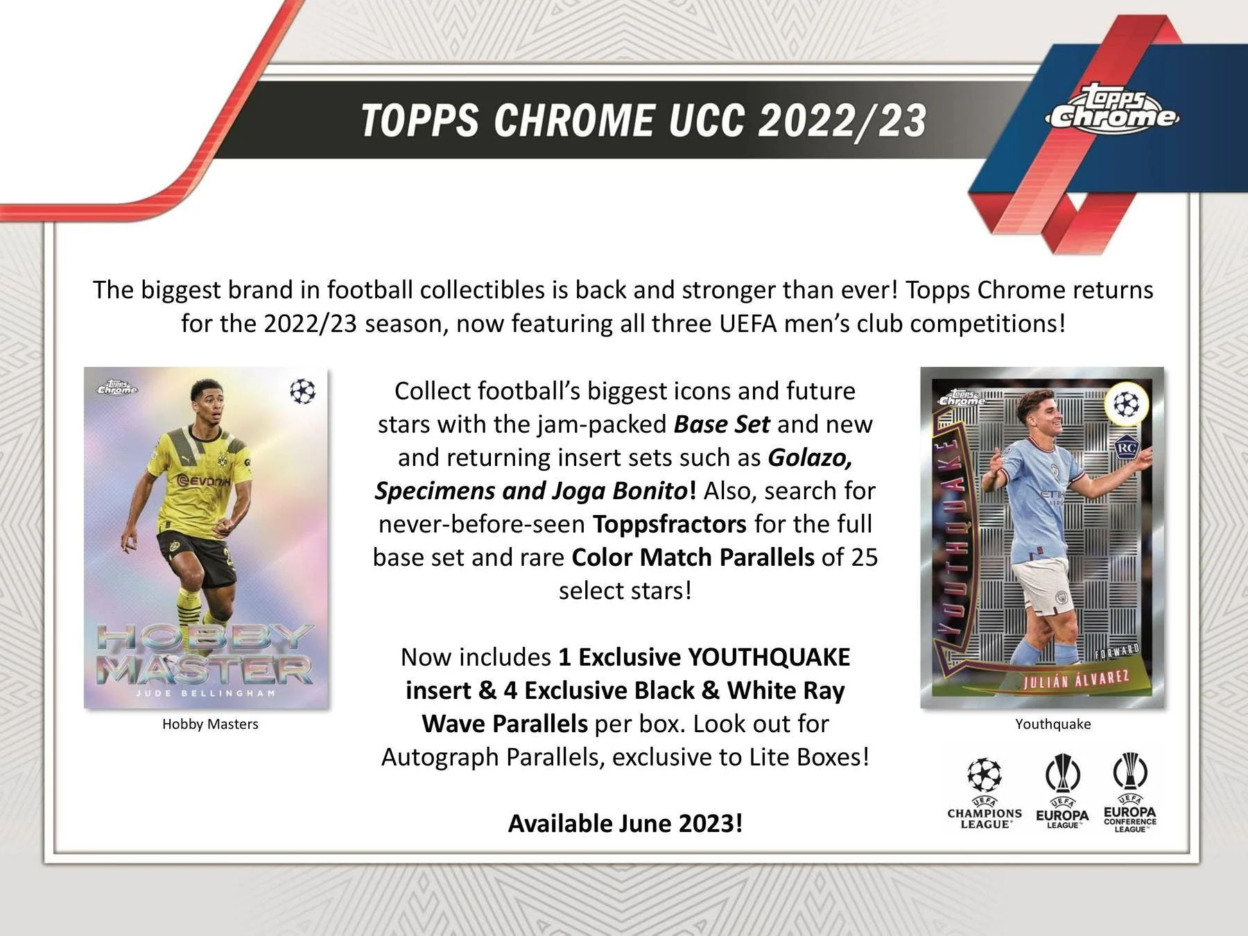 2022/23 Topps Chrome UEFA Club Competitions Soccer Hobby LITE Box - Image 2