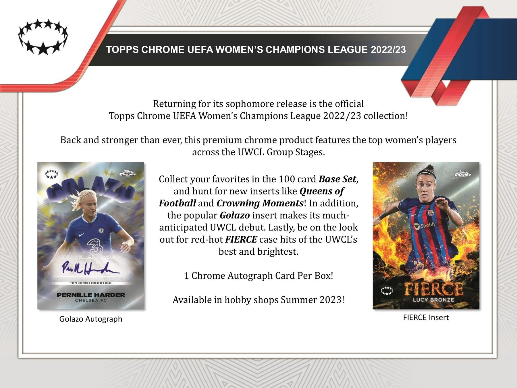 2022-23 Topps Chrome UEFA Women's Champions League Soccer Hobby Box - Image 4