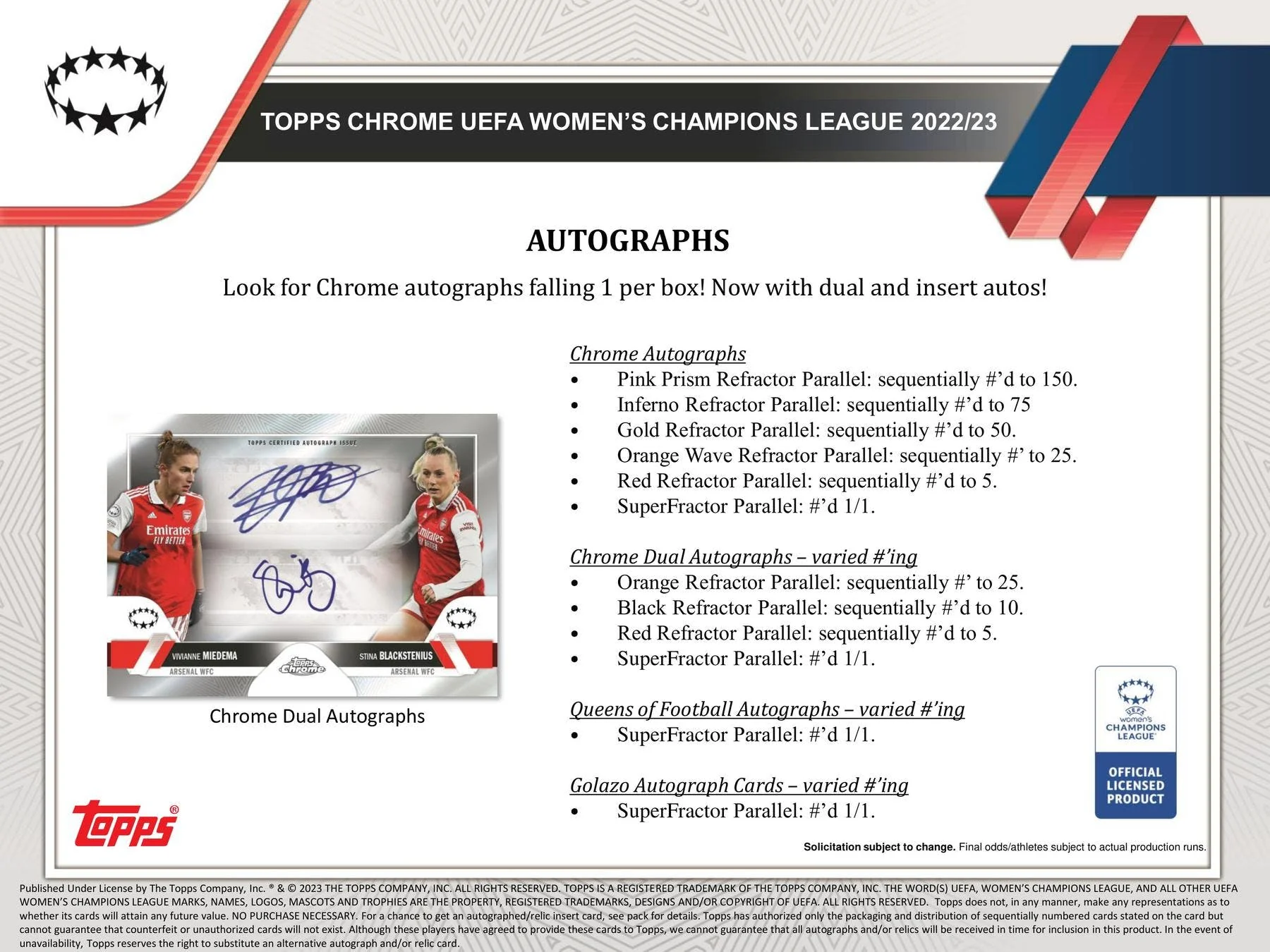 2022-23 Topps Chrome UEFA Women's Champions League Soccer Hobby Box - Image 7
