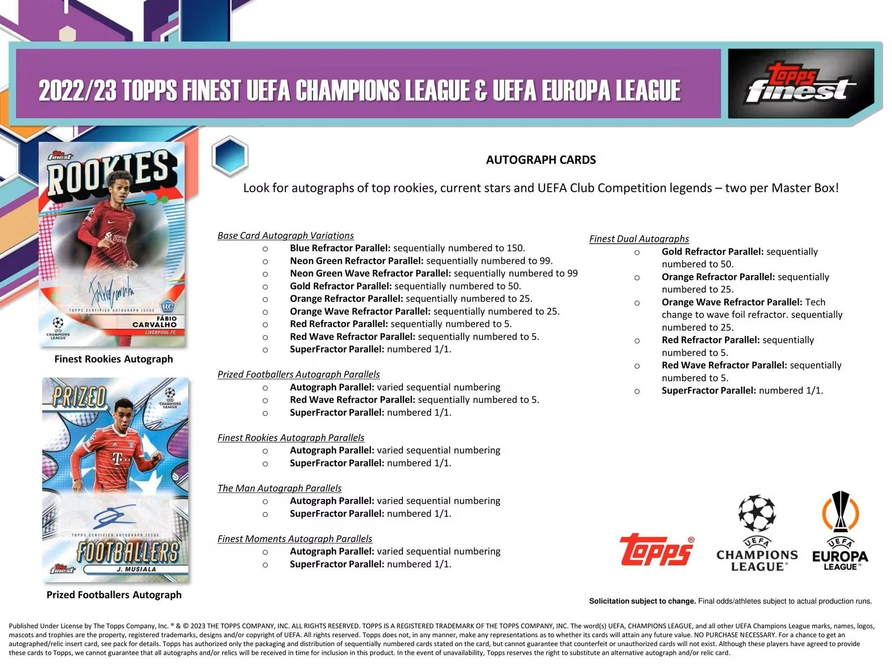 2022-23 Topps Finest UEFA Club Competitions Soccer Hobby Box - Image 8