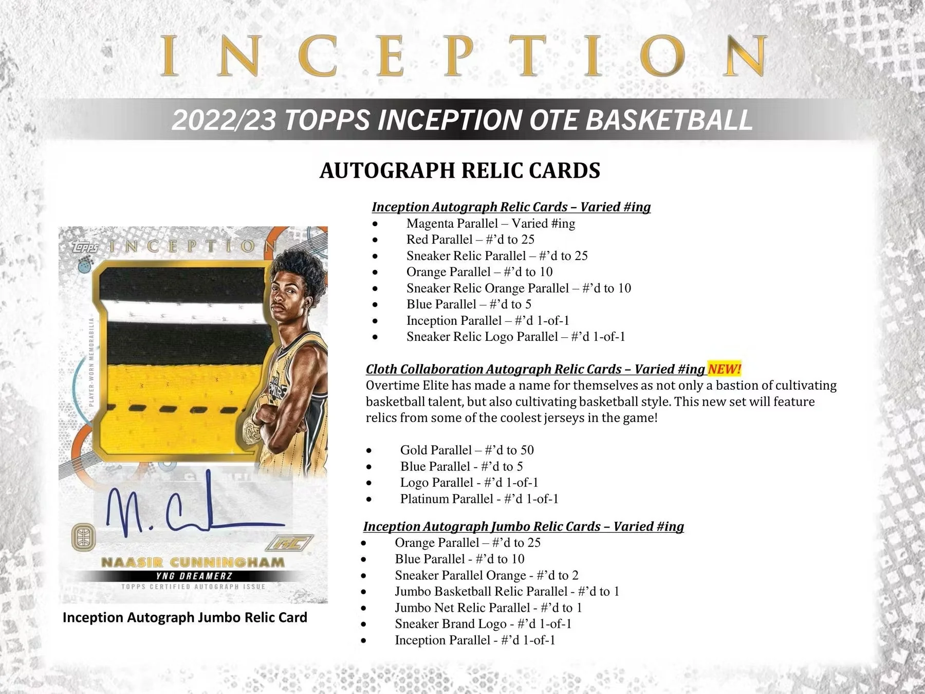 2022-23 Topps Inception Overtime Elite Basketball Hobby Box - Image 5