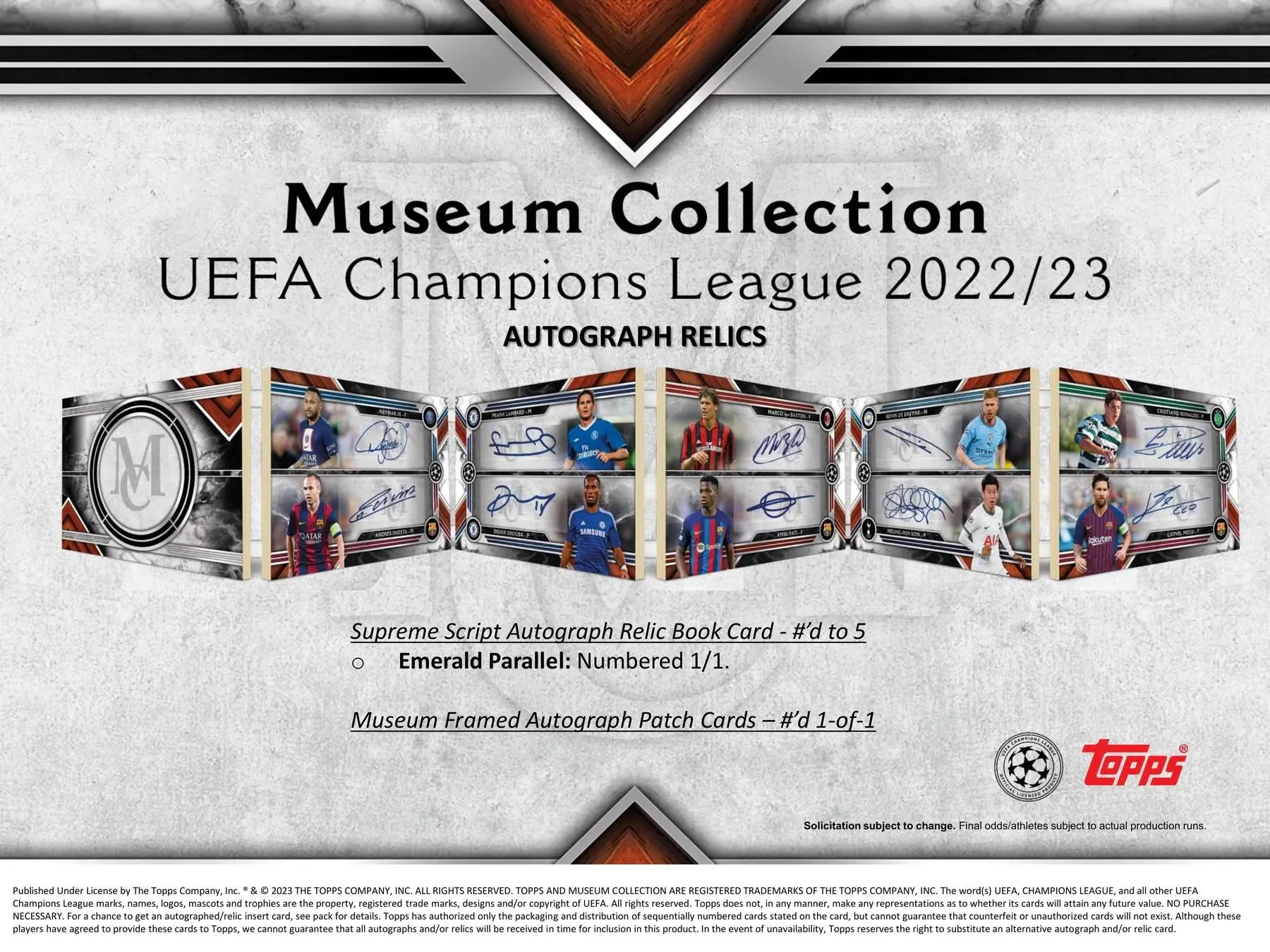 2022/23 Topps Museum Collection UEFA Champions League Soccer Hobby Box - Image 3
