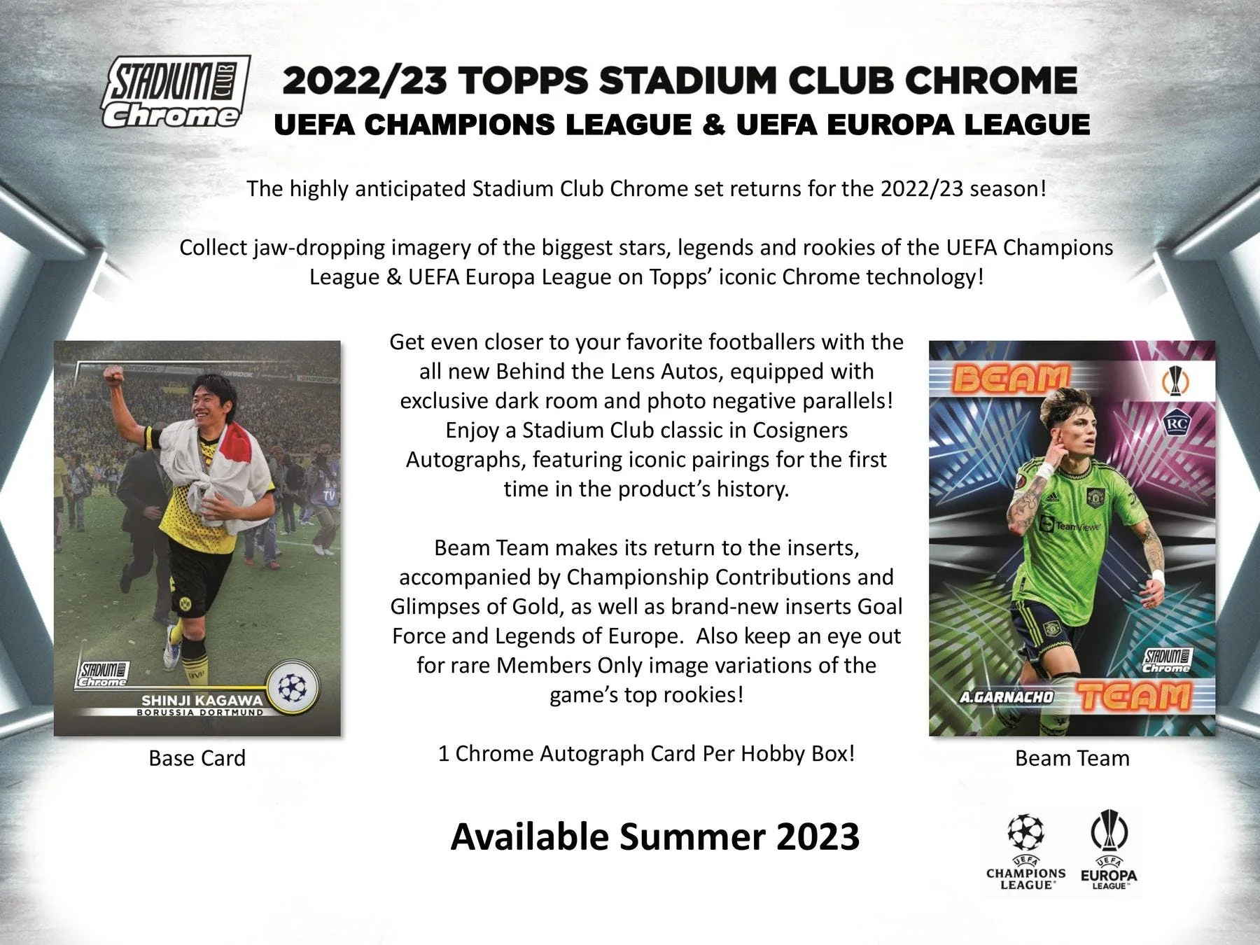2022-23 Topps Stadium Club Chrome UEFA Club Competitions Soccer Hobby Box - Image 4
