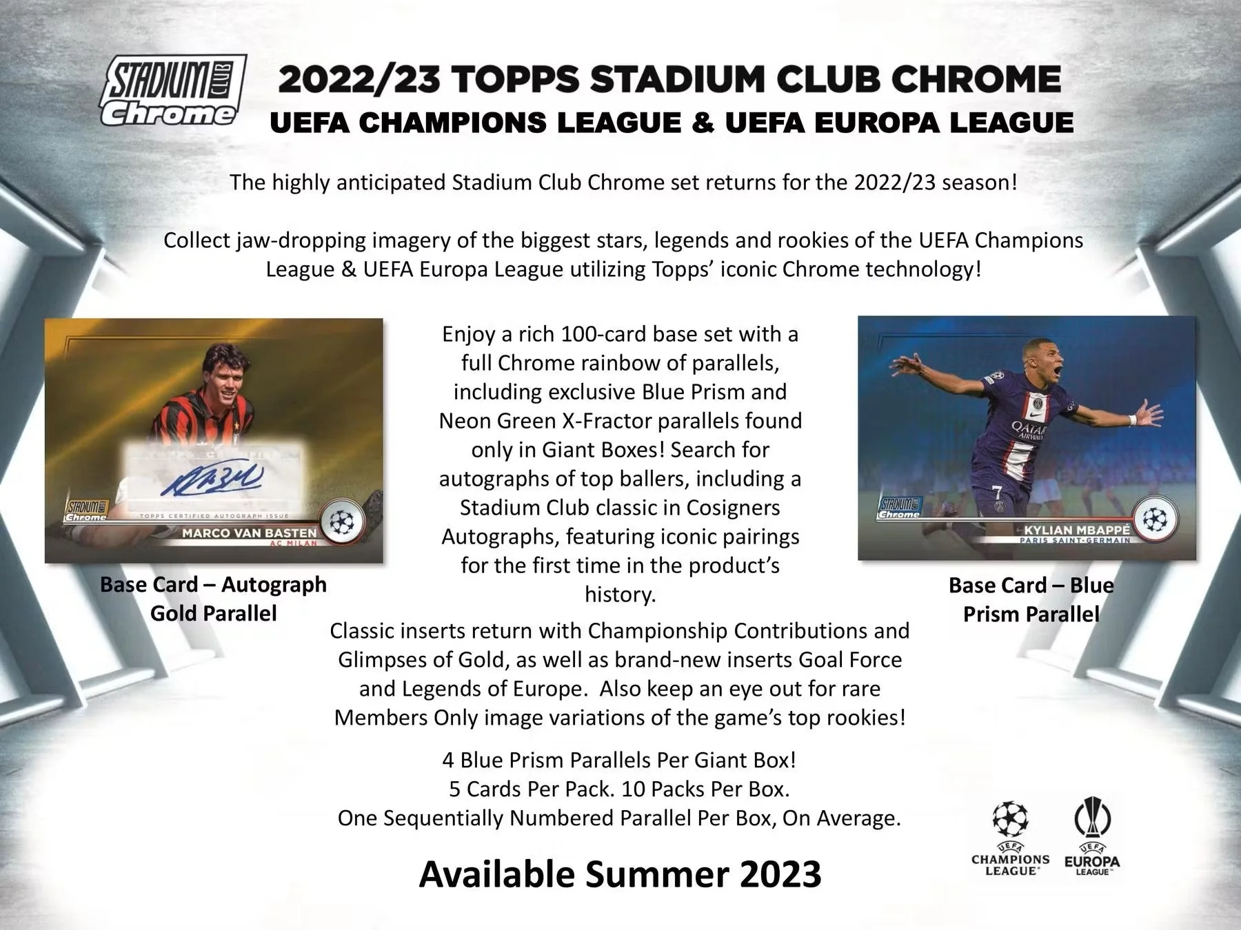 2022/23 Topps Stadium Club Chrome UEFA Club Competitions Soccer Giant Box - Image 3