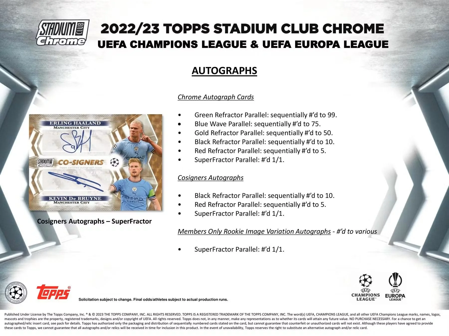 2022/23 Topps Stadium Club Chrome UEFA Club Competitions Soccer Giant Box - Image 7