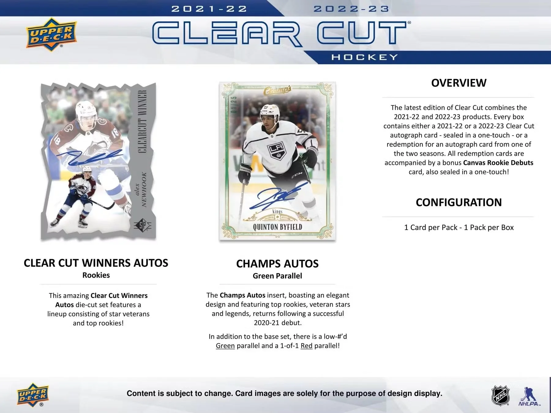 2022/23 Upper Deck Clear Cut Hockey Hobby Box - Image 6