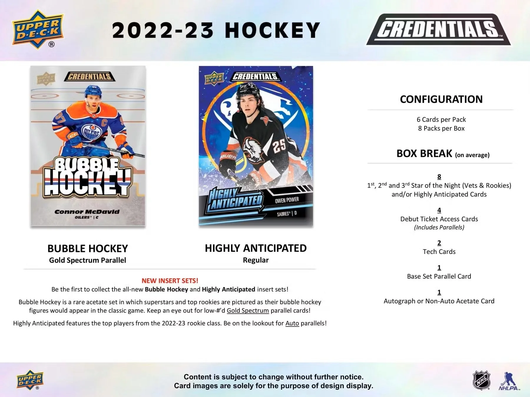 2022/23 Upper Deck Credentials Hockey Hobby Box - Image 6