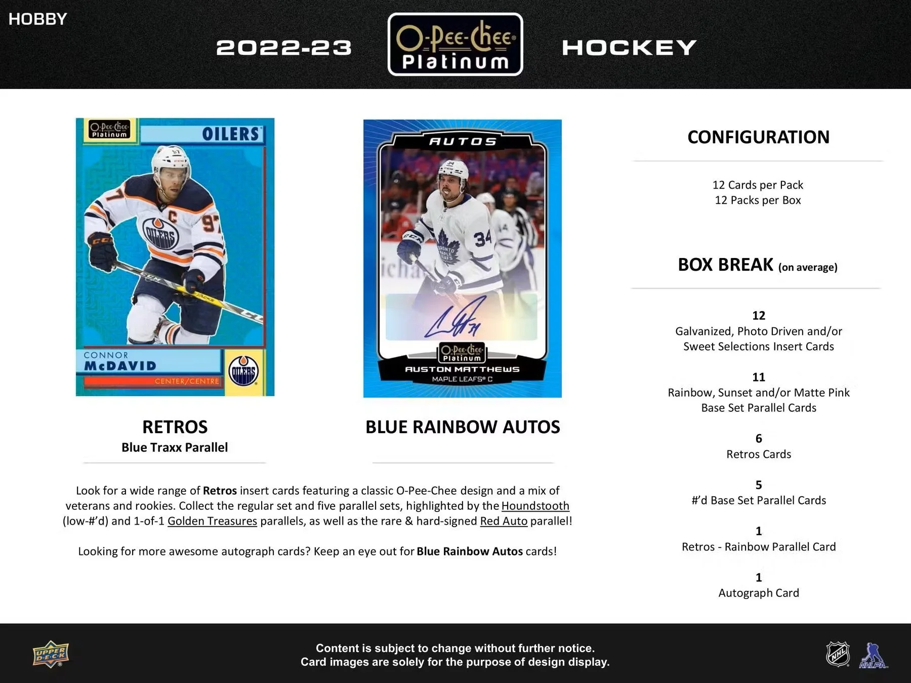 2022-23 Upper Deck O-Pee-Chee Platinum Hockey Hobby Box - Image 7