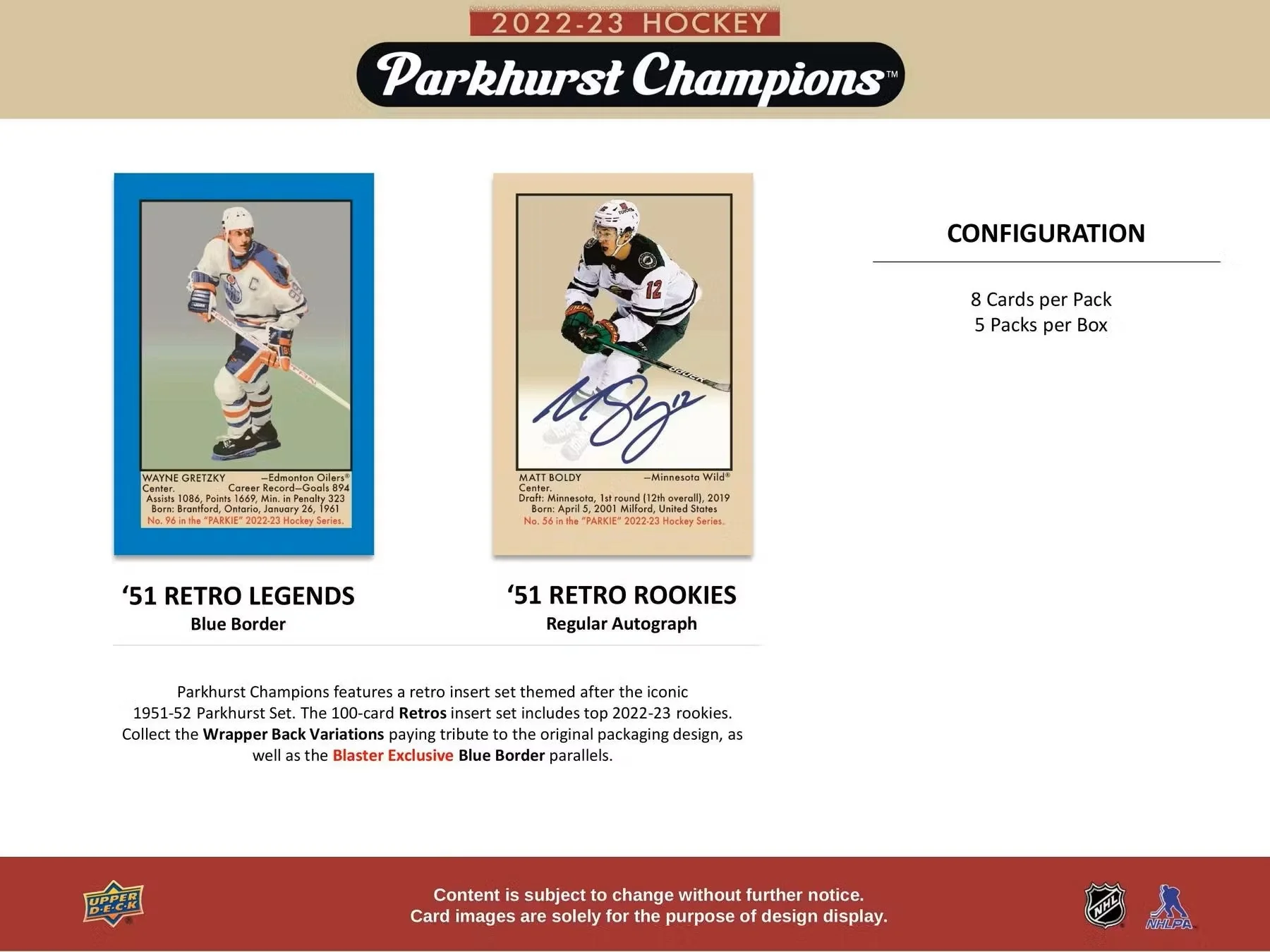 2022/23 Upper Deck Parkhurst Champions Hockey 5-Pack Blaster Box - Image 5