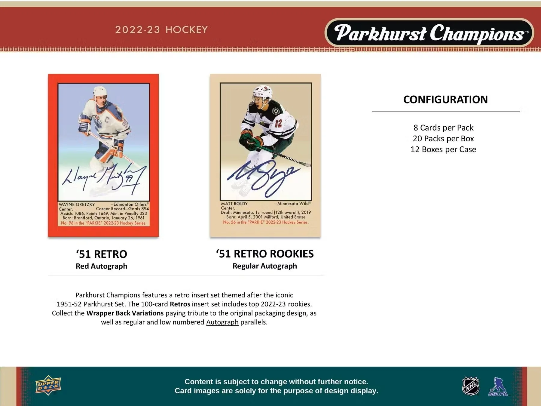 2022-23 Upper Deck Parkhurst Champions Hockey Hobby Box - Image 5