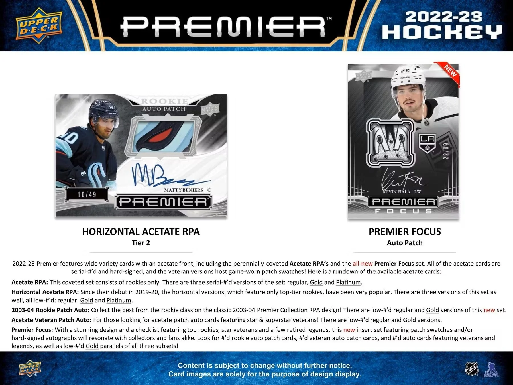 2022-23 Upper Deck Premier Hockey Hobby Box - Image 5