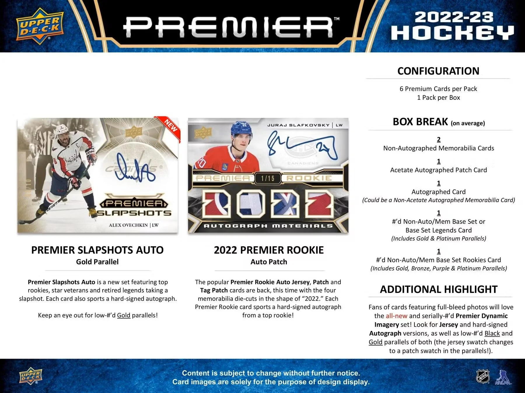 2022-23 Upper Deck Premier Hockey Hobby Box - Image 7