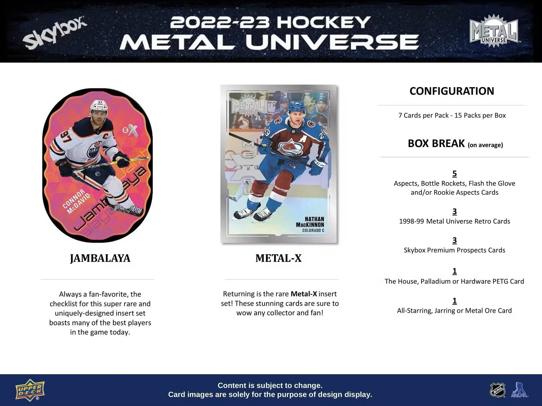 2022-23 Upper Deck Skybox Metal Universe Hockey Hobby Box - Image 8