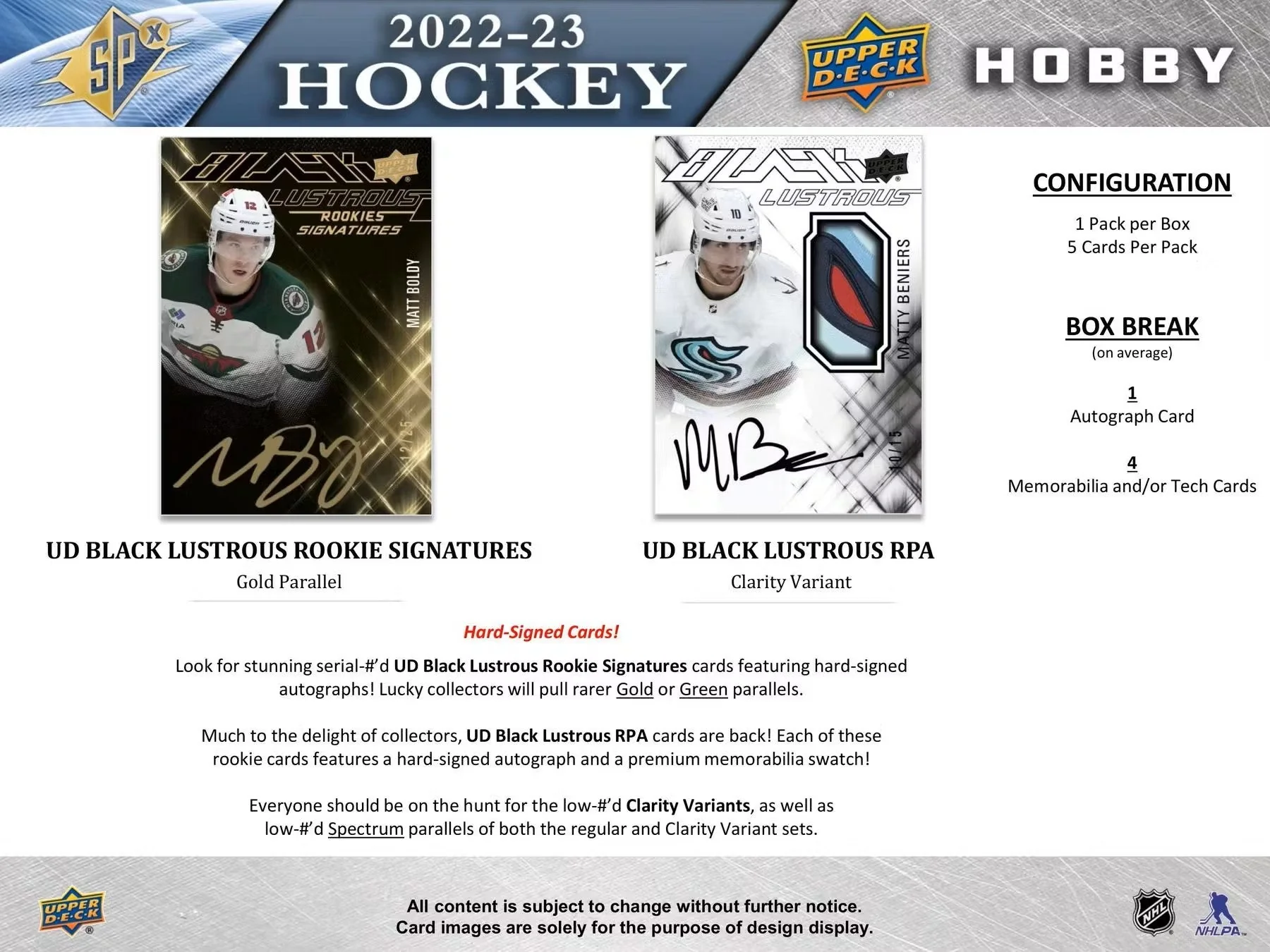 2022/23 Upper Deck SPx Hockey Hobby Box - Image 7