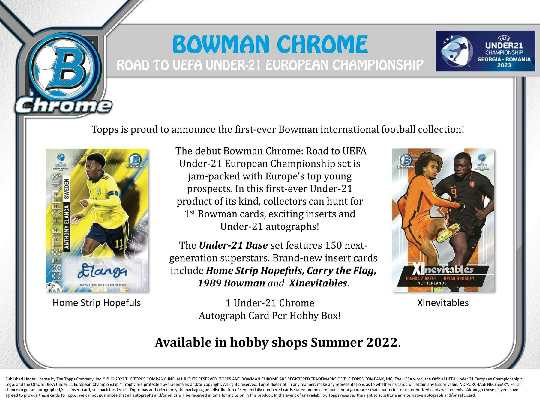 2022 Bowman Chrome Road to UEFA Under-21 European Championship Soccer Hobby Box - Image 3